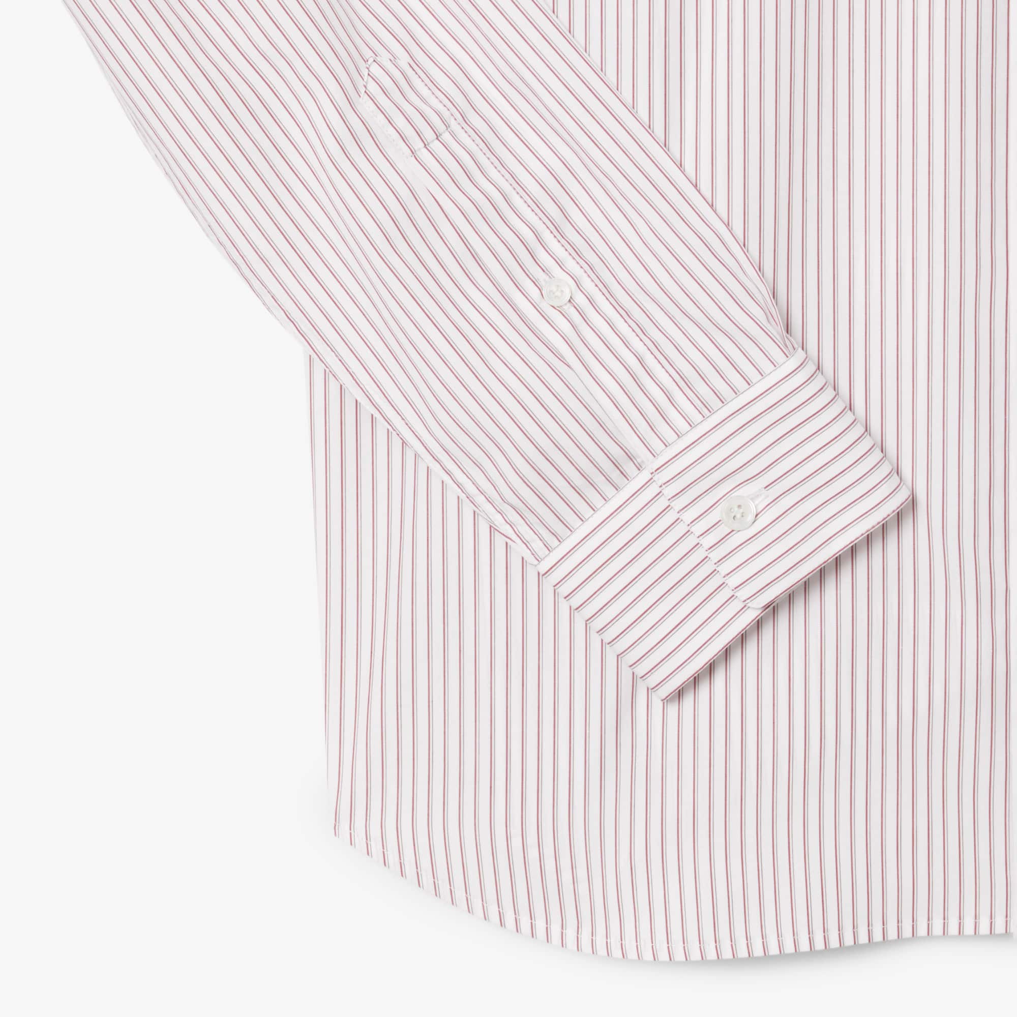 Men's Regular Fit Striped Button Down Shirt - Blanc / Bordeaux / Marron