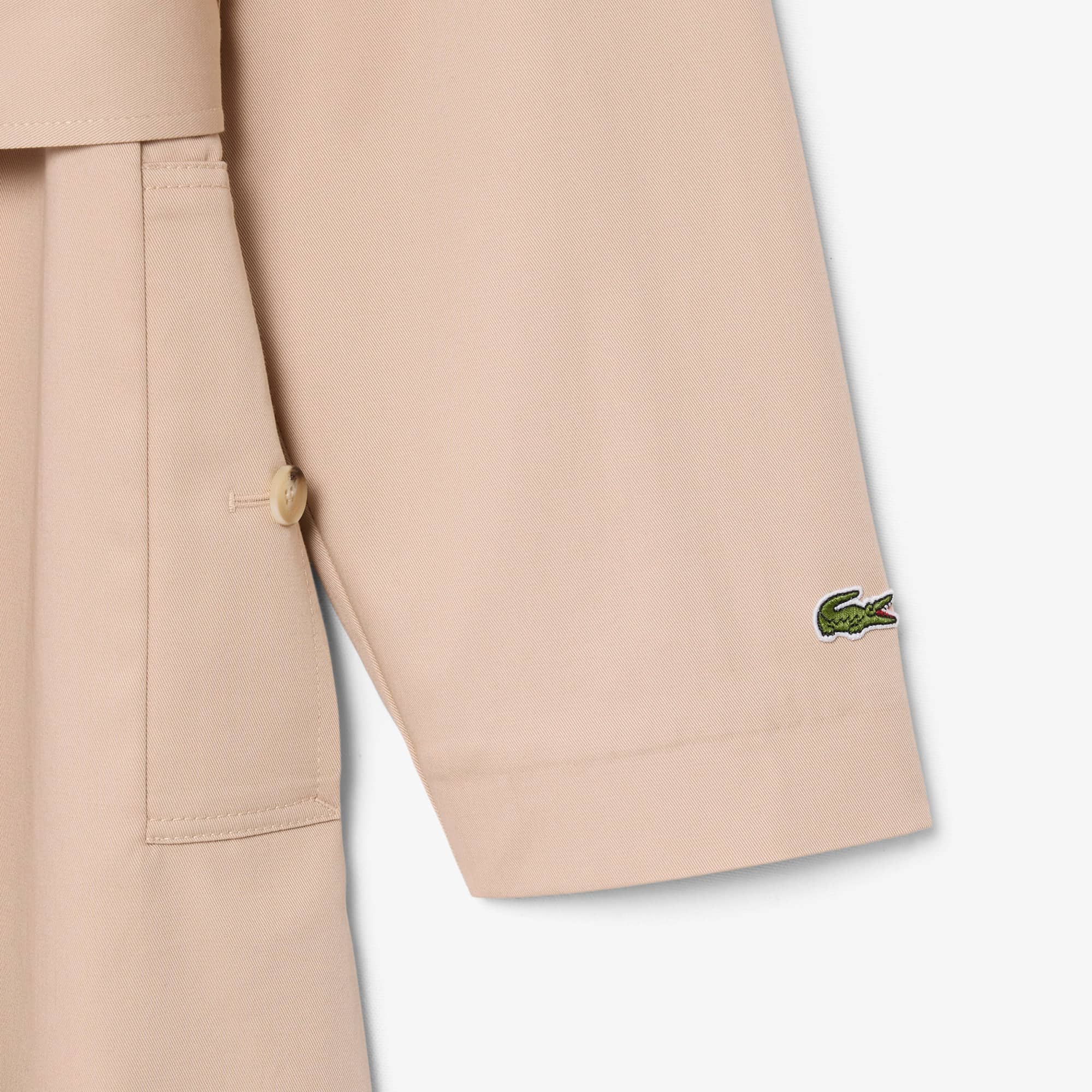 Oversized Water-Repellent Trench Coat - Beige