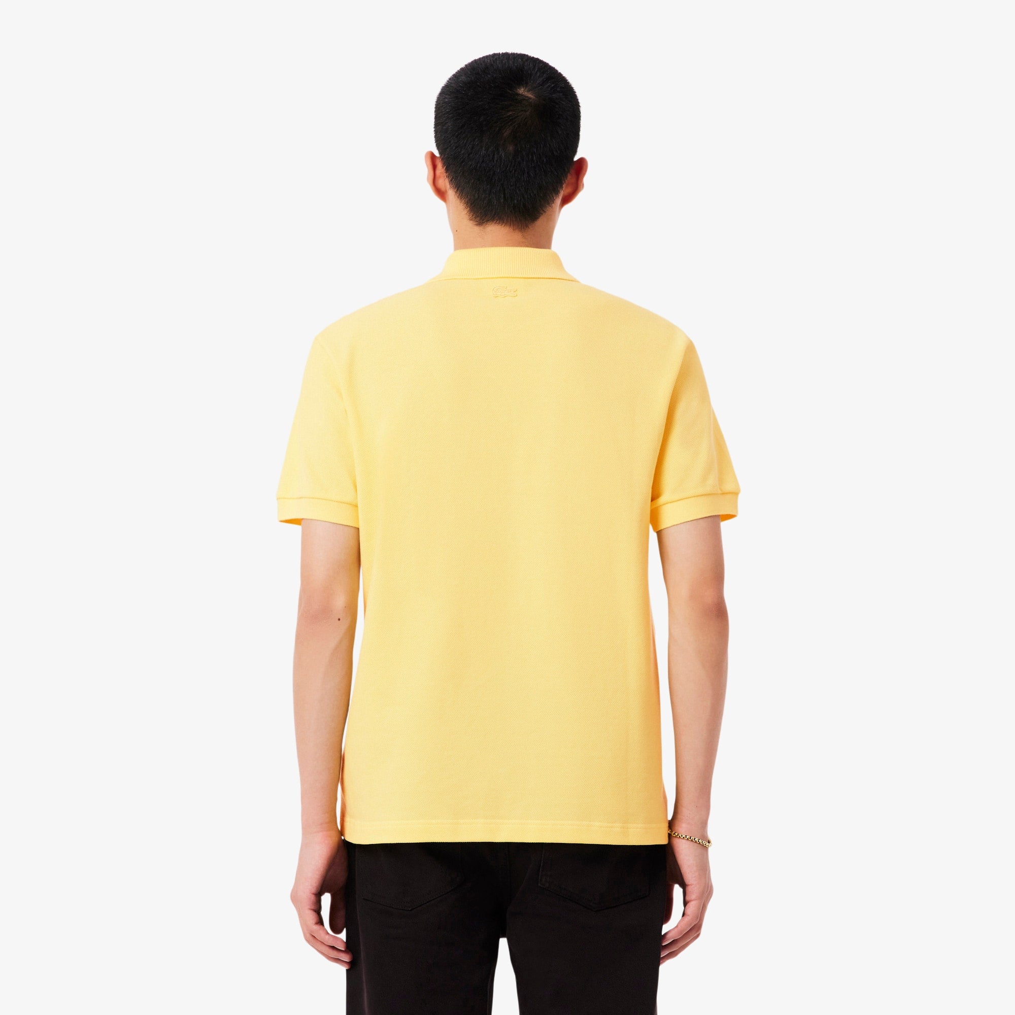 Classic Fit Badge Accent Piqué Polo - Pastel yellow