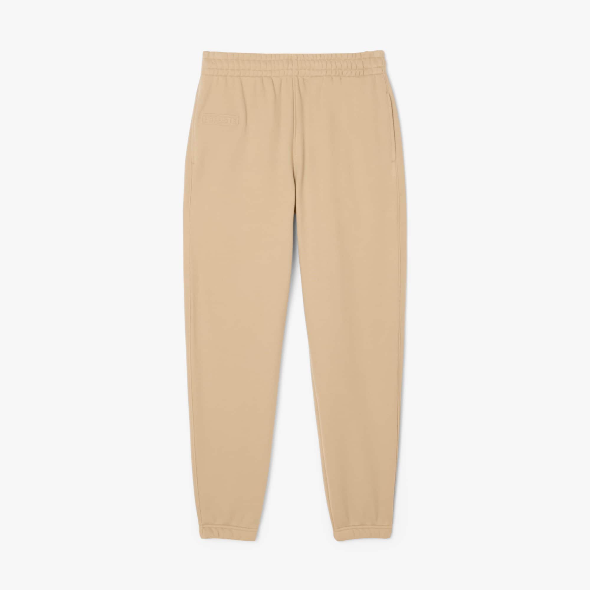 Women's Embossed Logo Fleece Pants - Beige