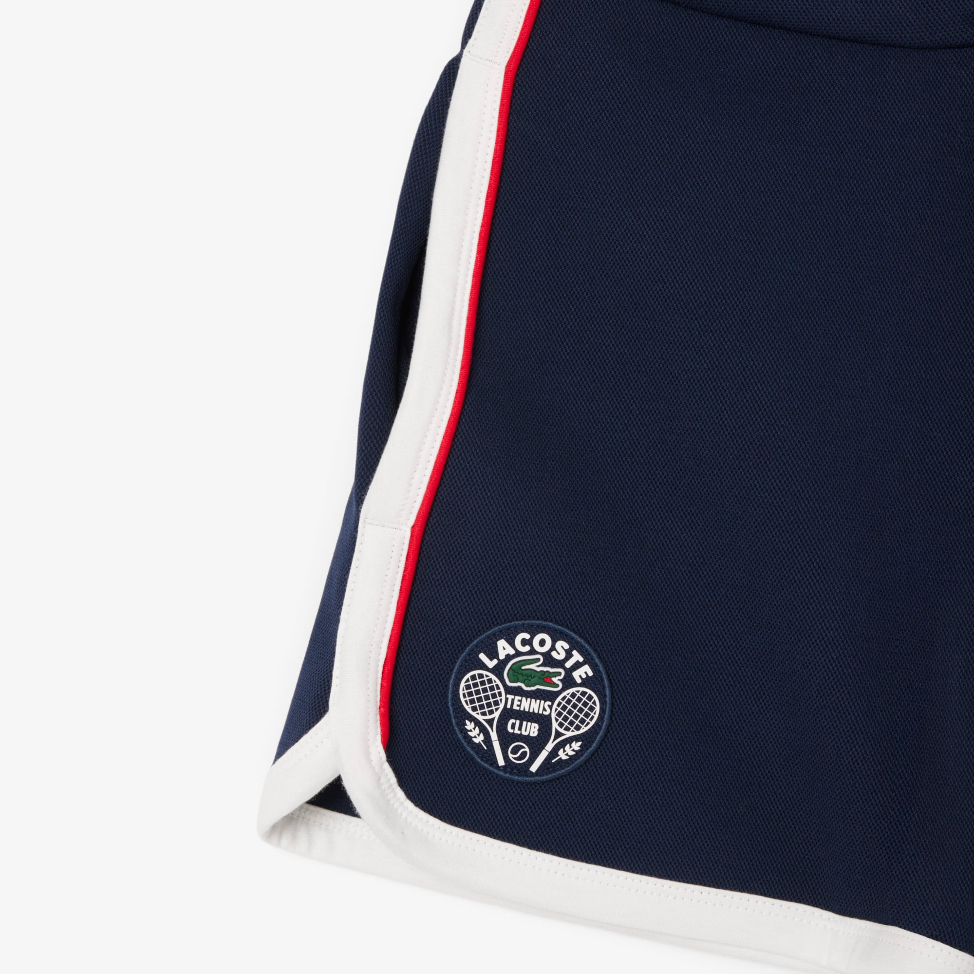 Women's Tennis Heritage Stretch Piqué Shorts - Navy Blue / White