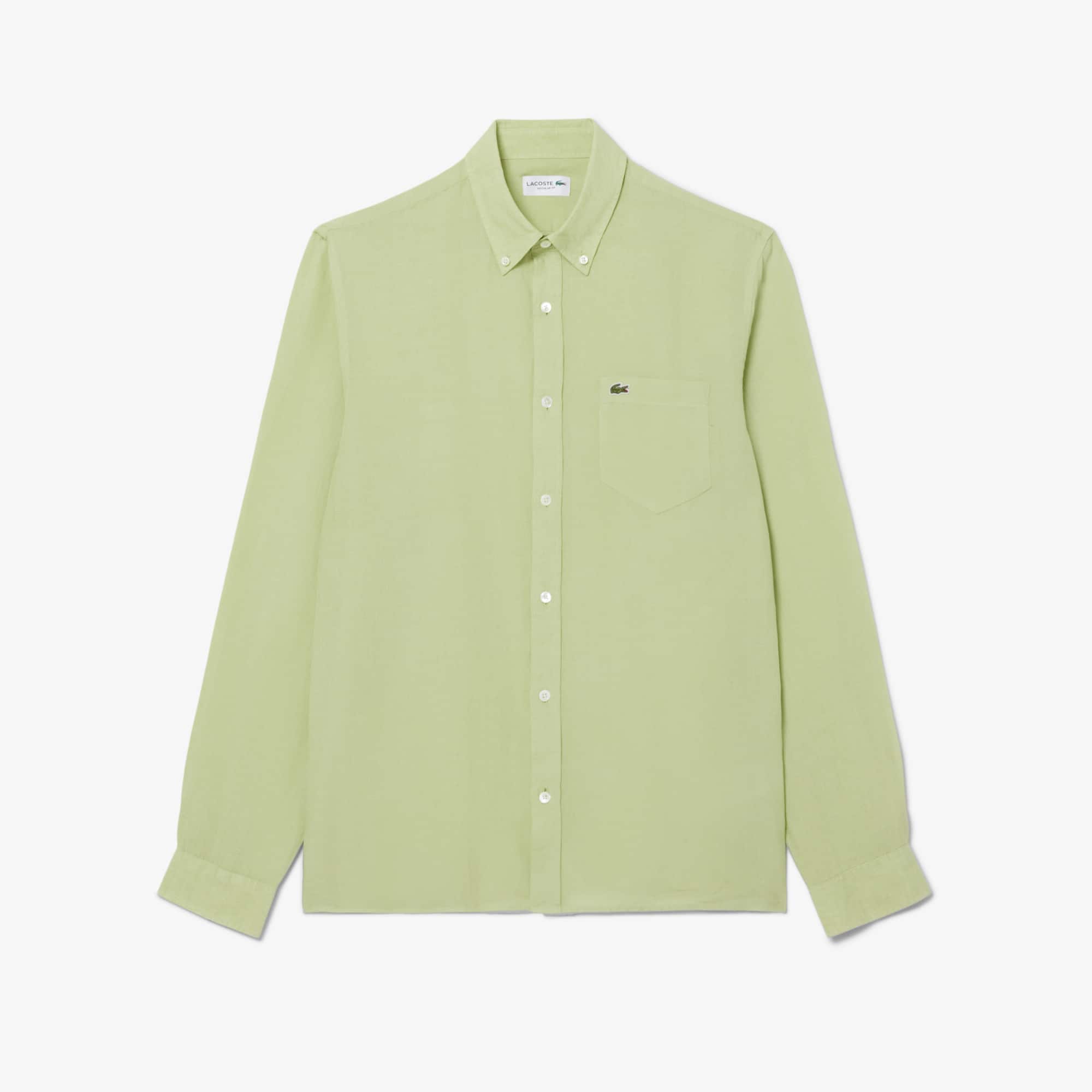 Men's Regular Fit Linen Shirt - Green