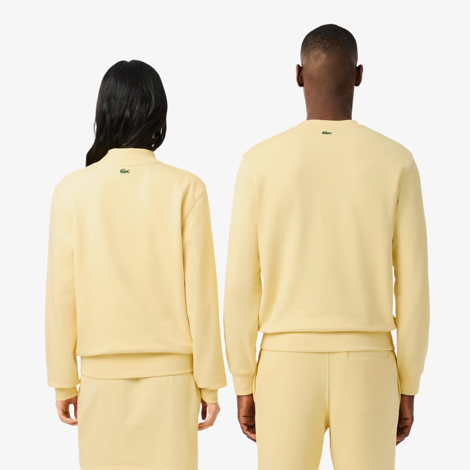 Unisex Printed Fleece Sweatshirt - Yellow