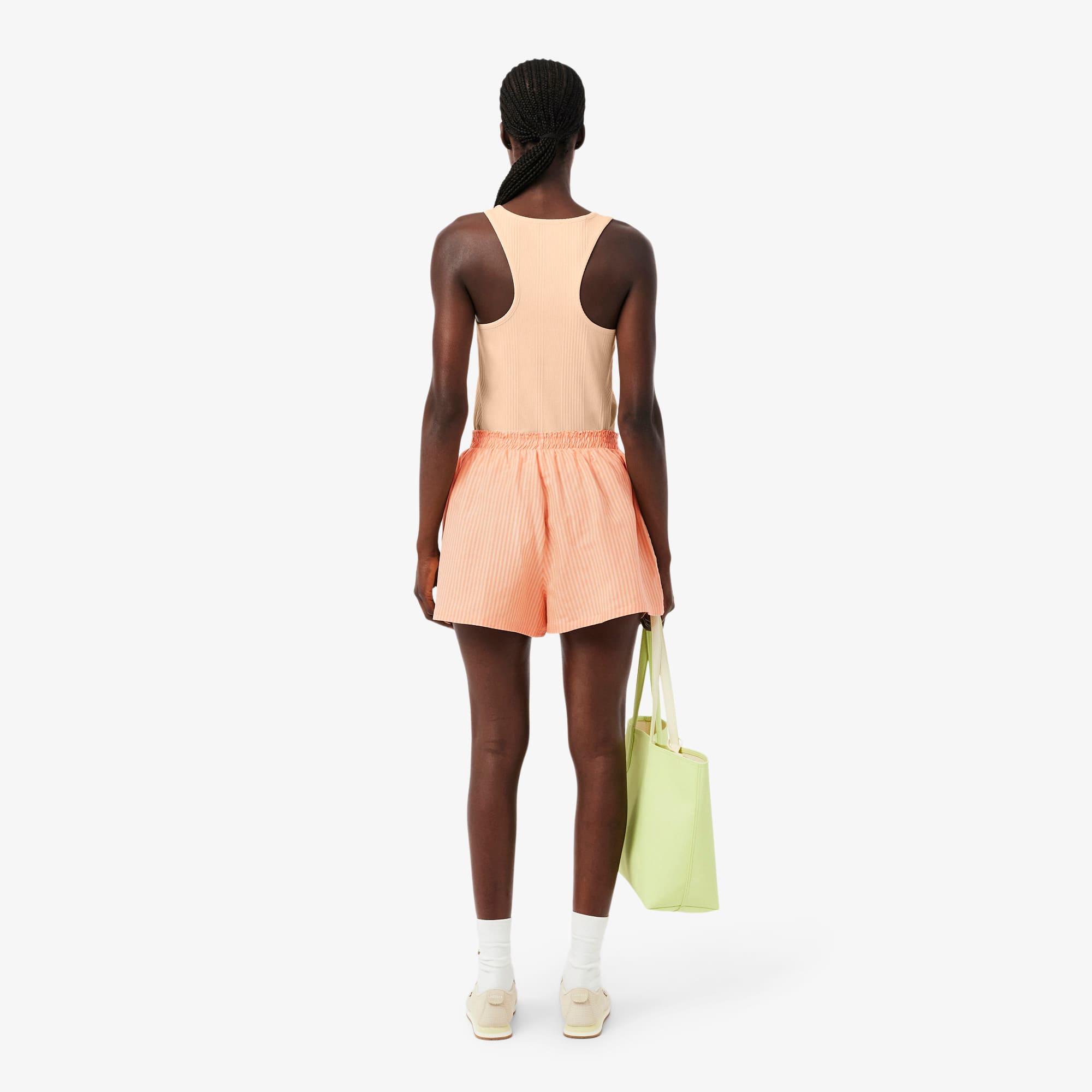 Oversized Linen Blend Shorts - Rose / Orange