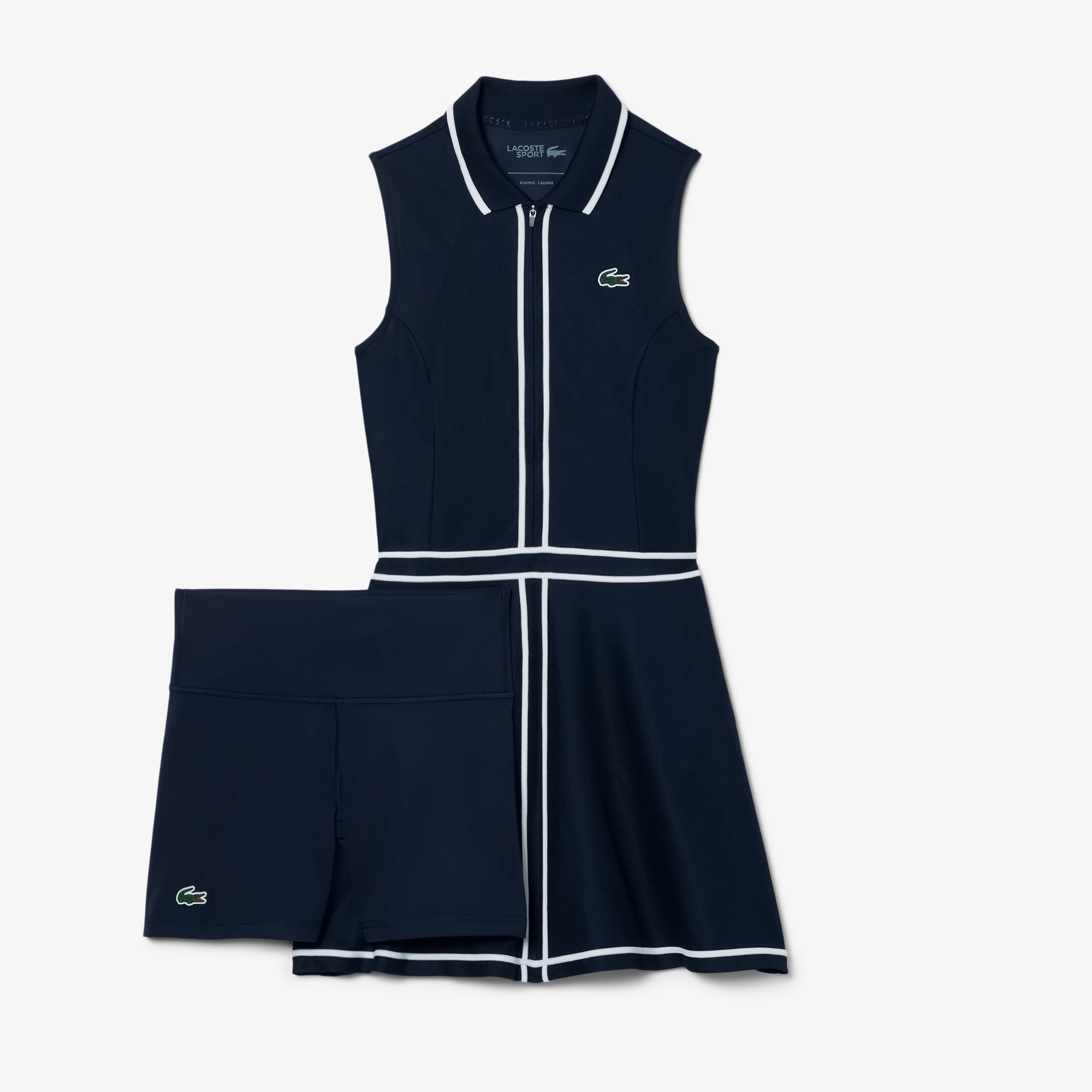 Women's Ultra Dry Heritage Trim Golf Dress - Navy Blue / White / Navy Blue