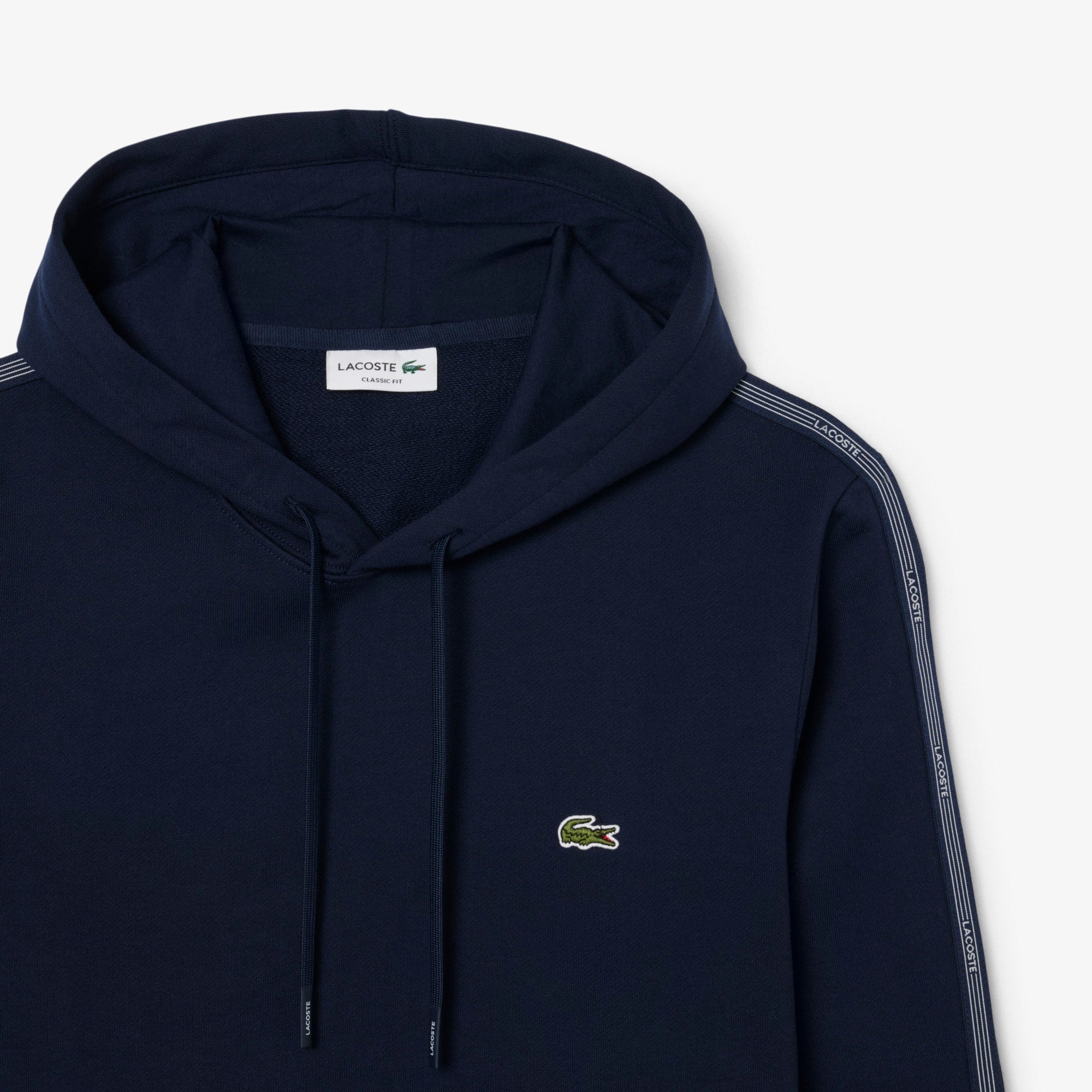 Logo Stripe Zipped Hoodie - Navy Blue