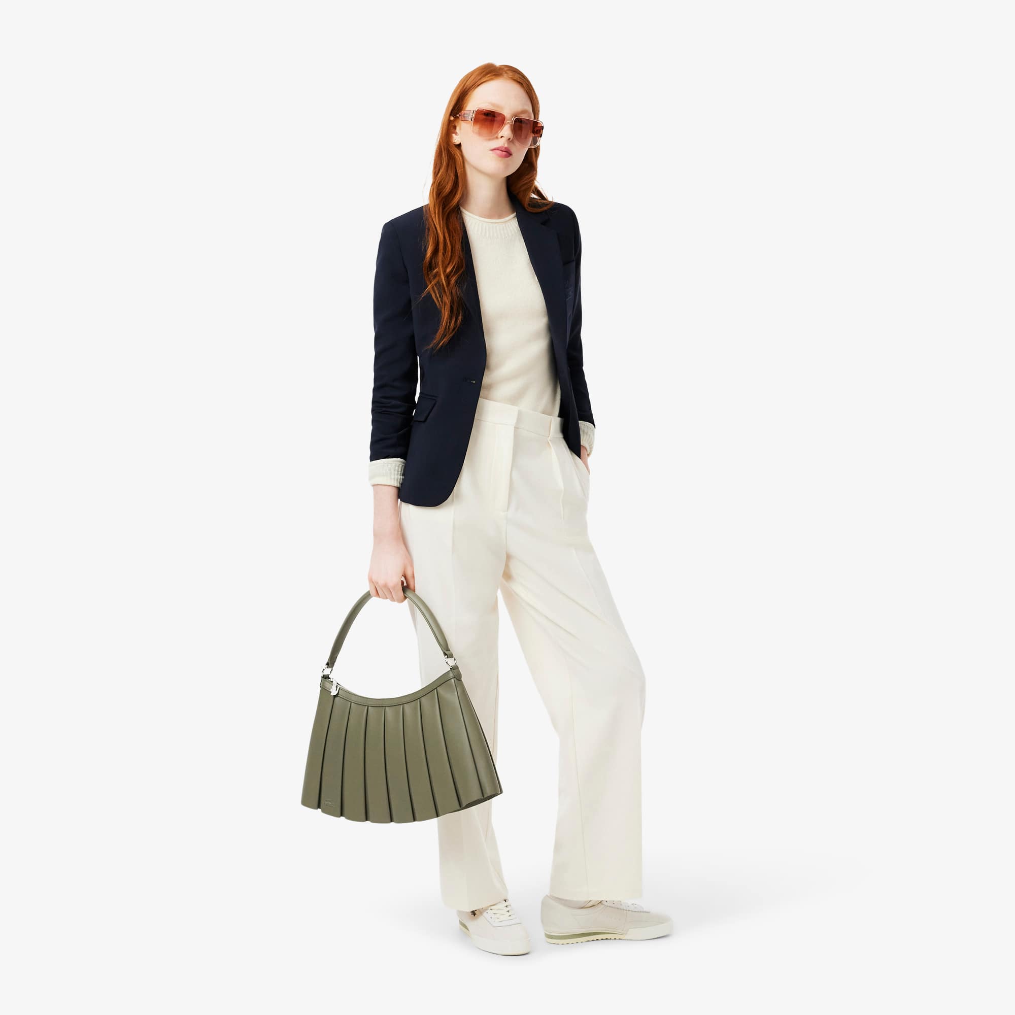 Large Lenglen Leather Bag - Kaki