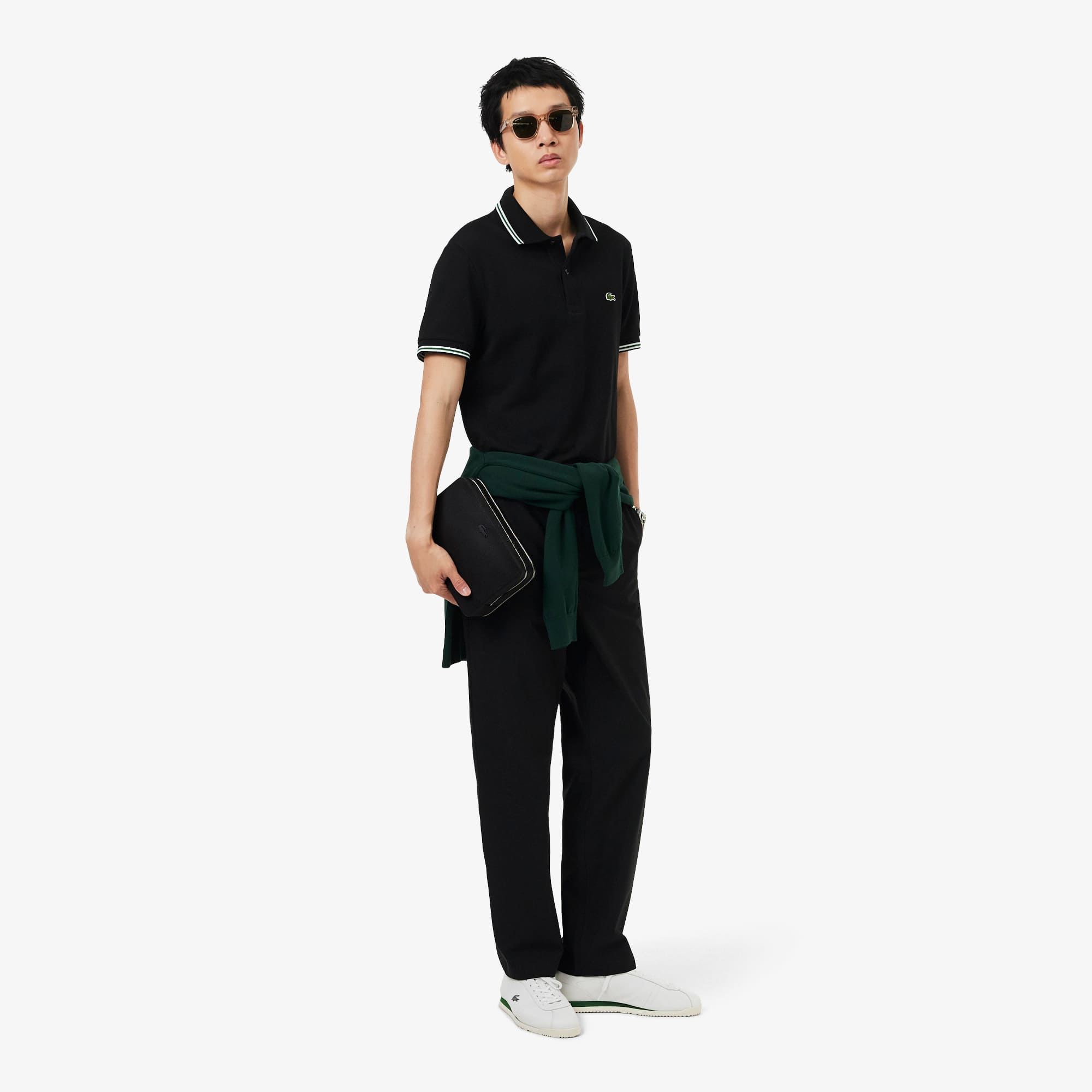 Chantaco Piqué Leather Zipped Pouch - Black