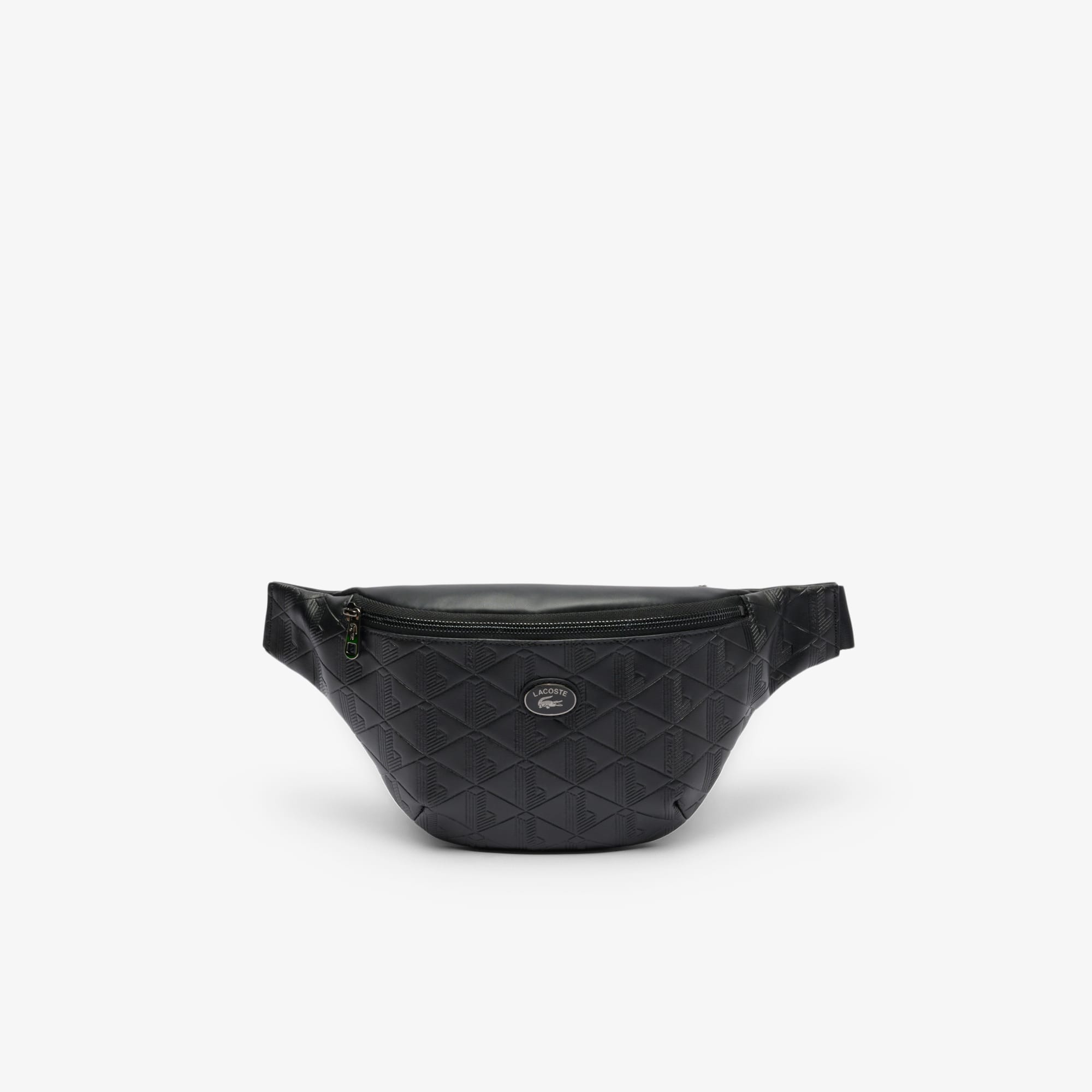 Monogram Embossed Leather Belt Bag - Black