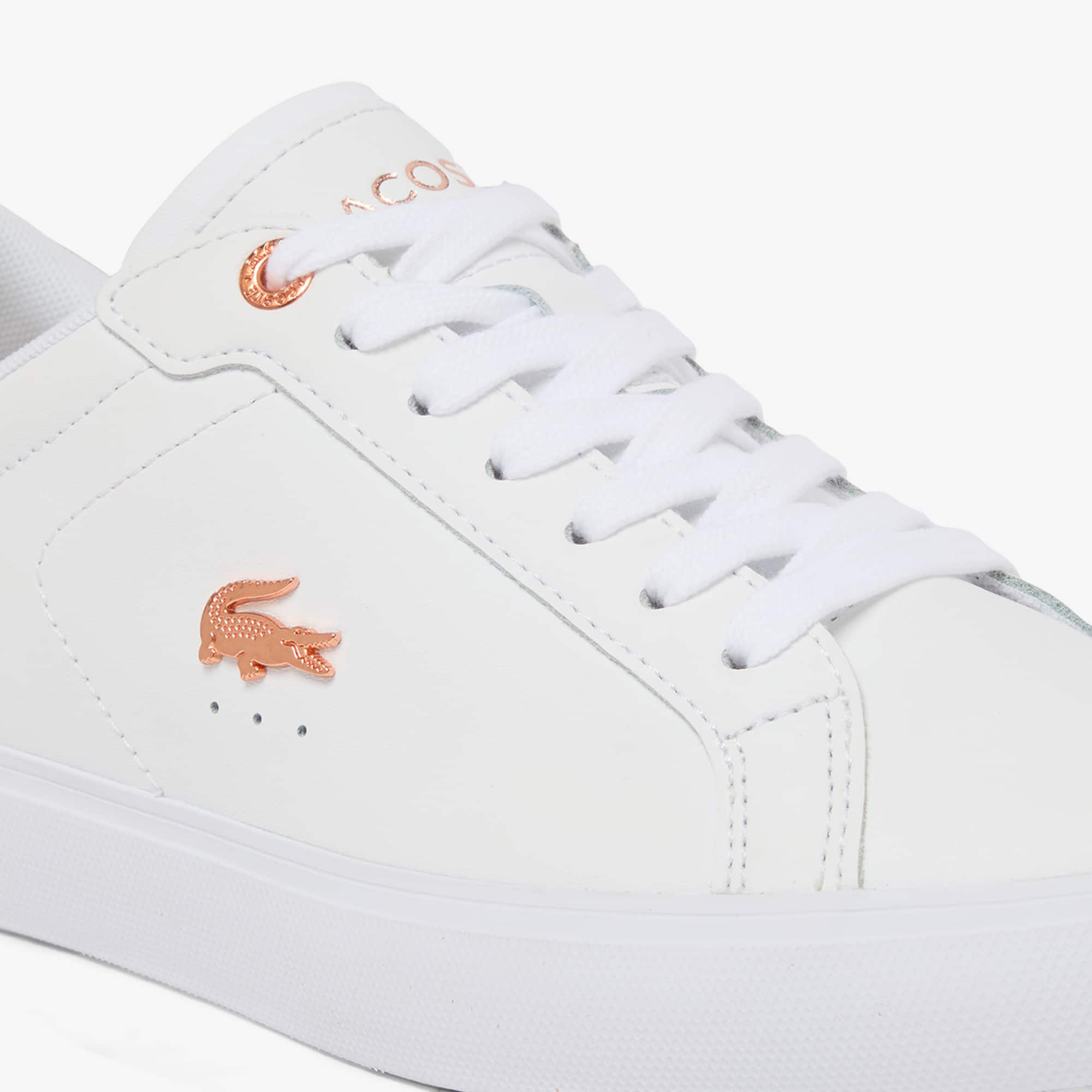 Women's Powercourt Leather Sneakers - WHT/LT PINK