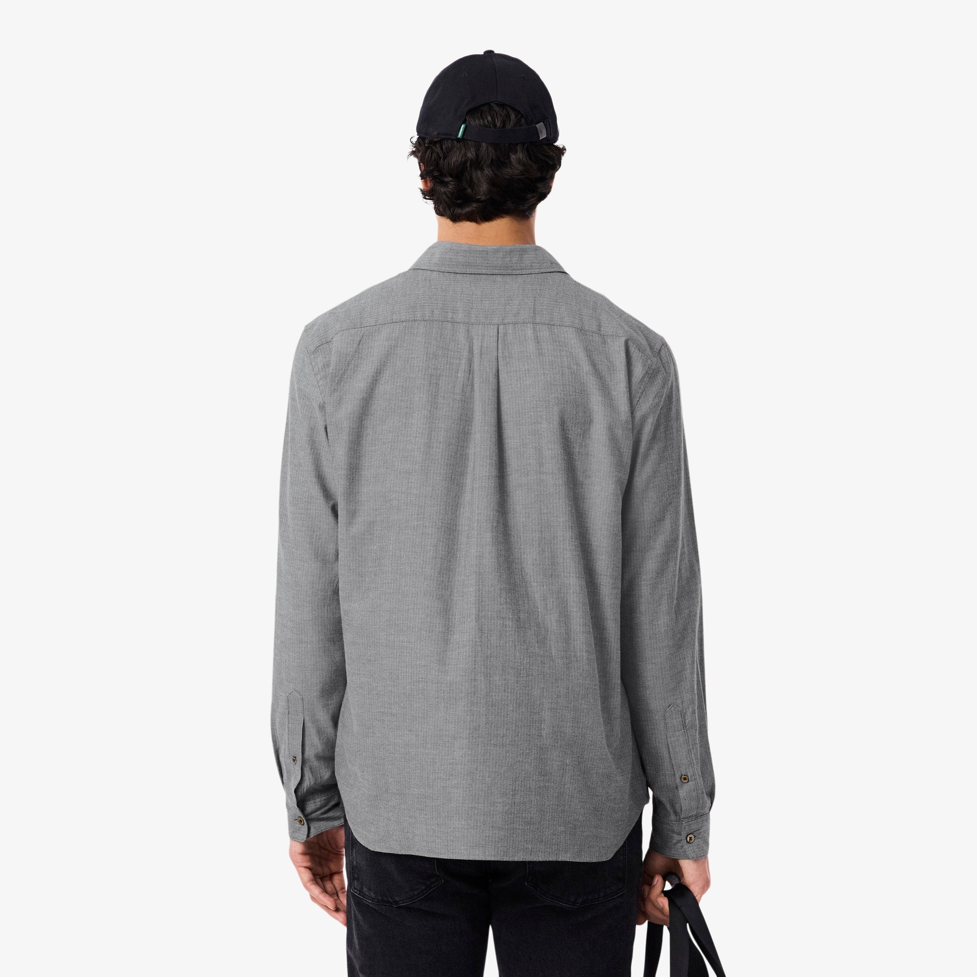 Men's Regular Fit Cotton Shirt - Navy Blue / White