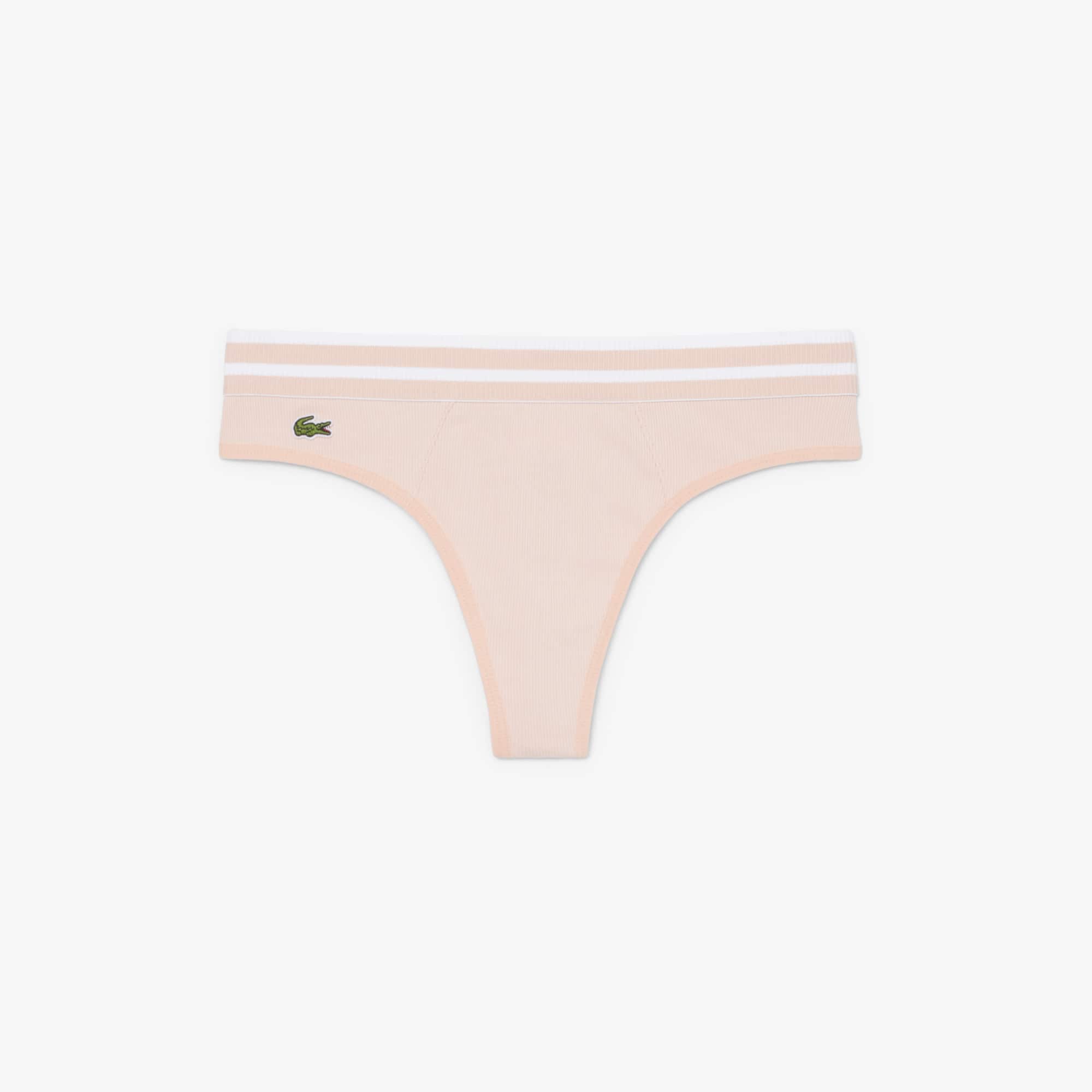 Cotton Stripe Waist String Briefs - Rose