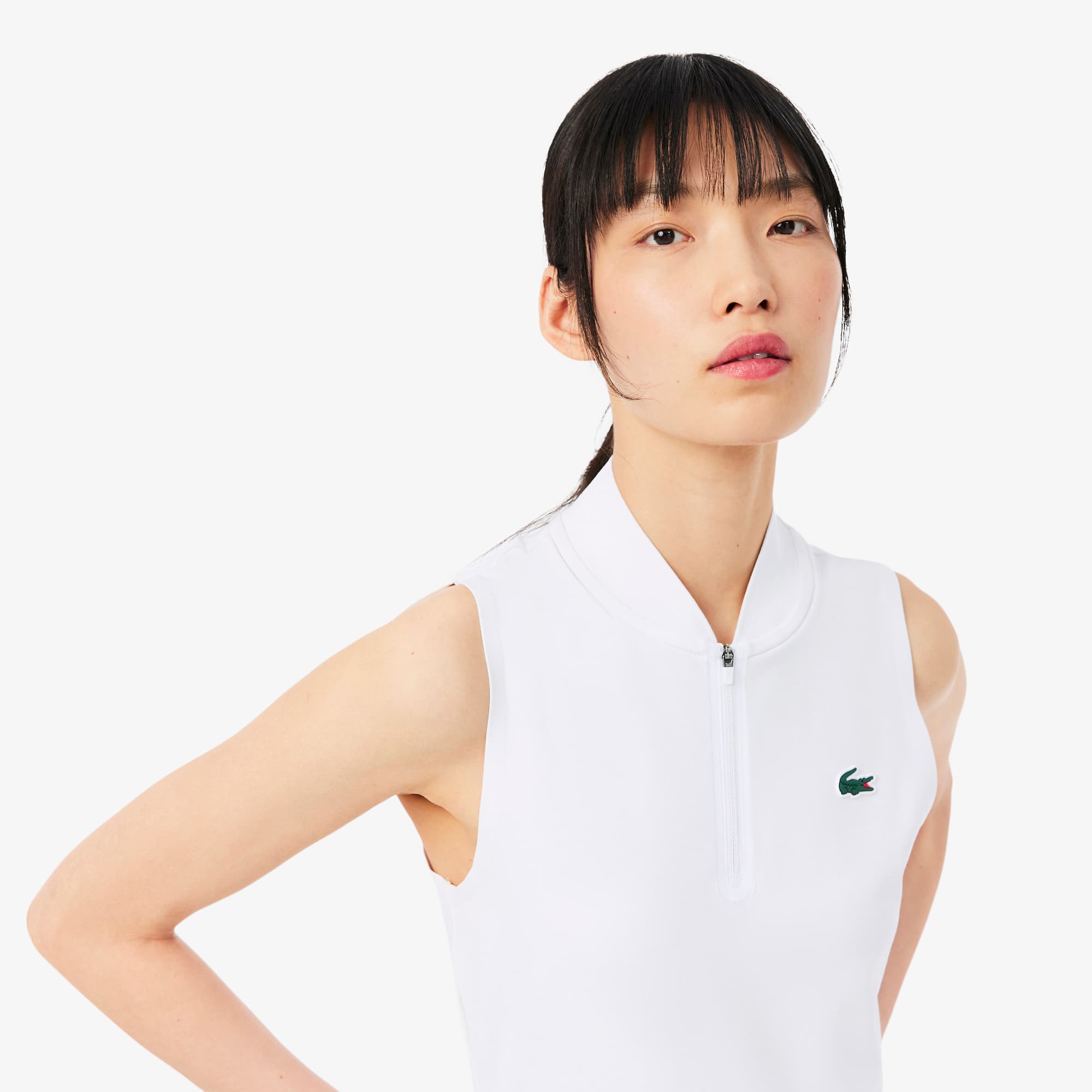 Sleeveless Ultra Dry Stretch Tennis Polo - White