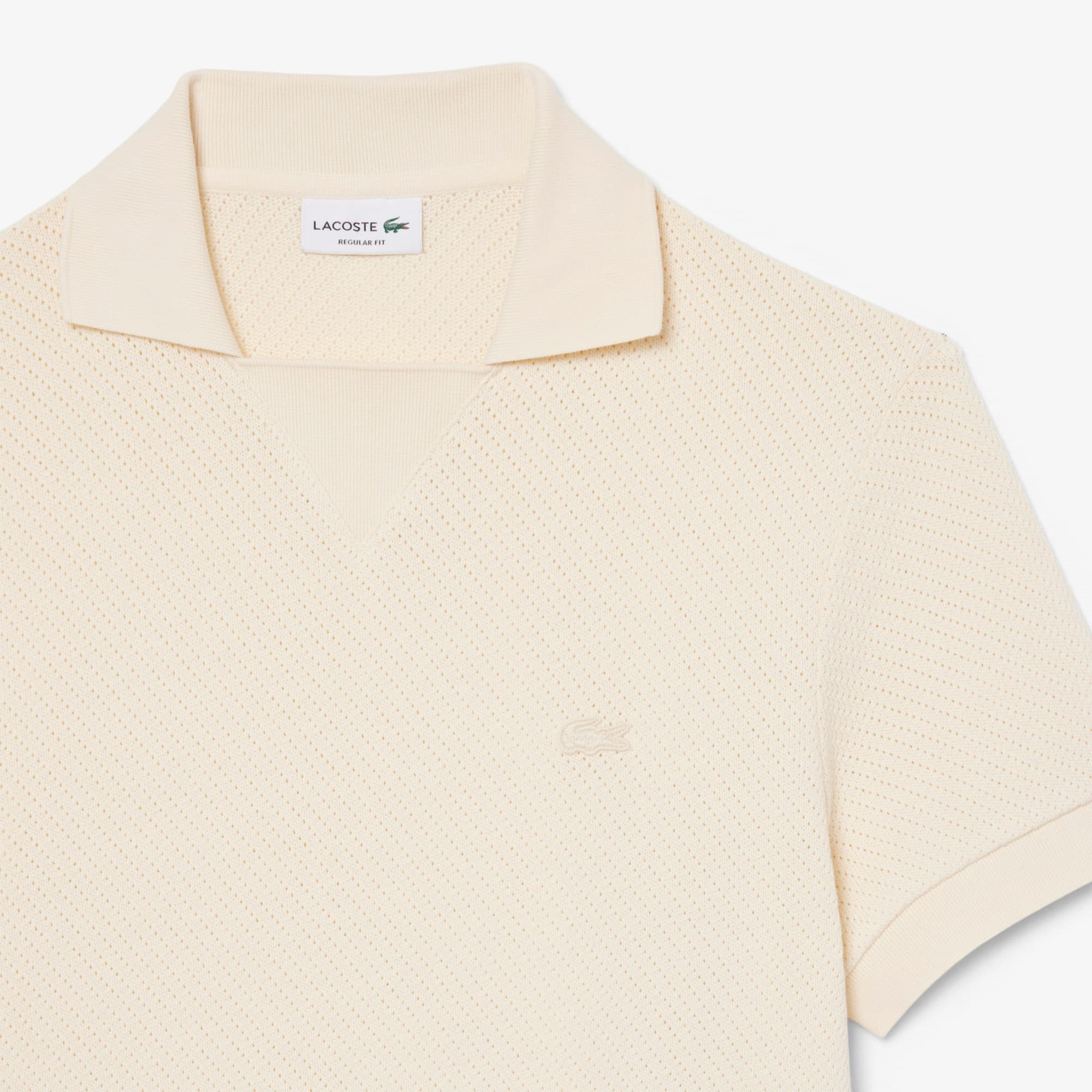 Regular Fit Lacy Cotton Polo - Beige