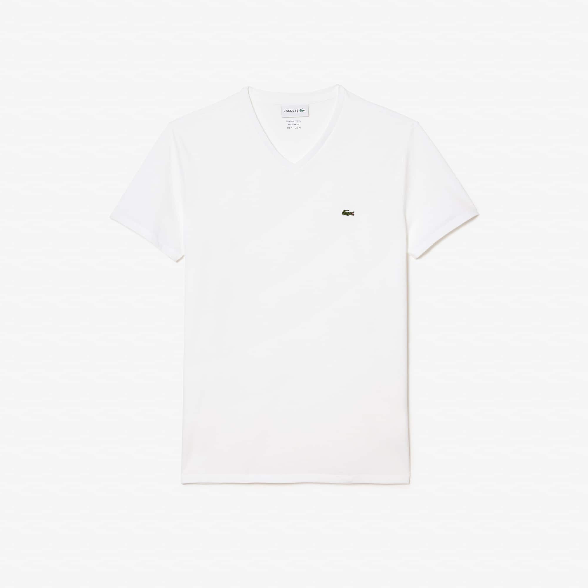 Men's Lightweight Pima Cotton V-Neck T-Shirt - White