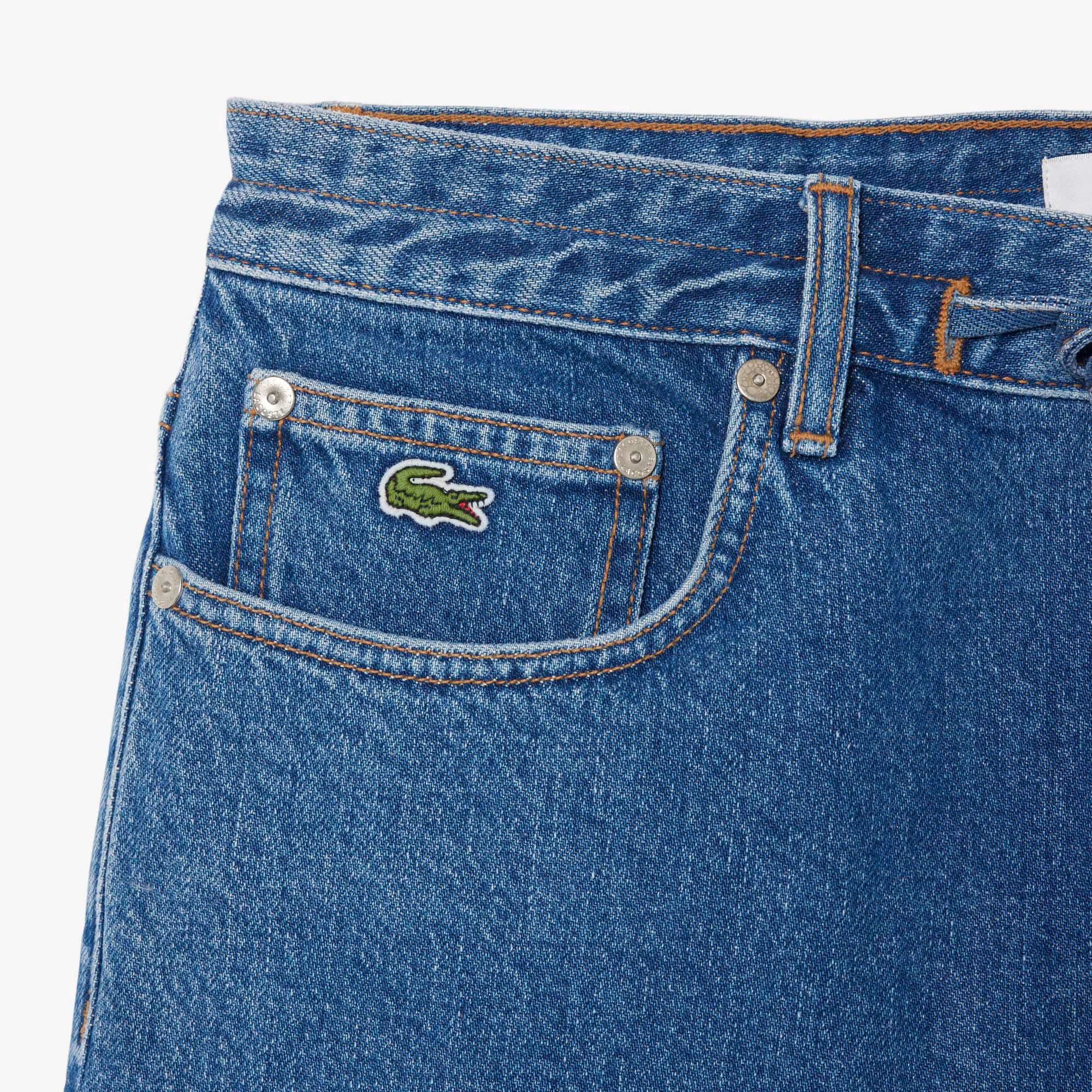Cotton Denim Shorts - Blue Chine