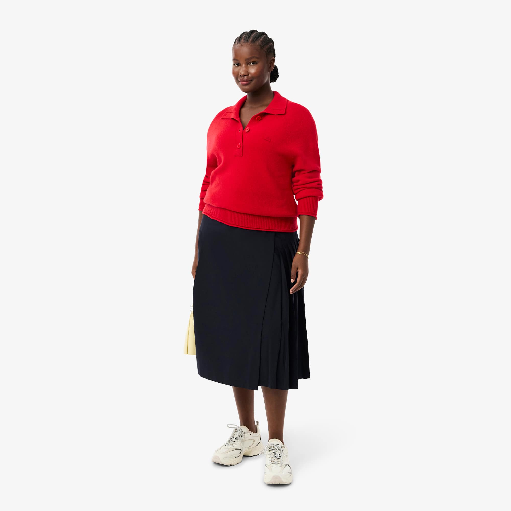 Women's Pleated Wool Midi Wrap Skirt - Abysm blue