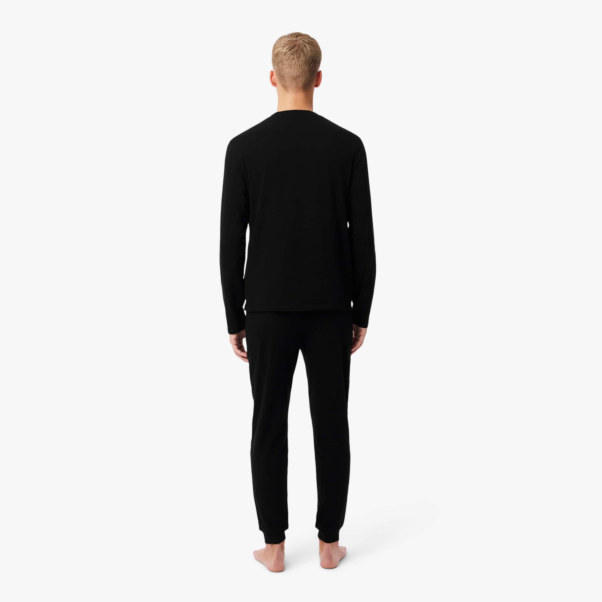 Men's Silver Waist Pajama Set - Black / White