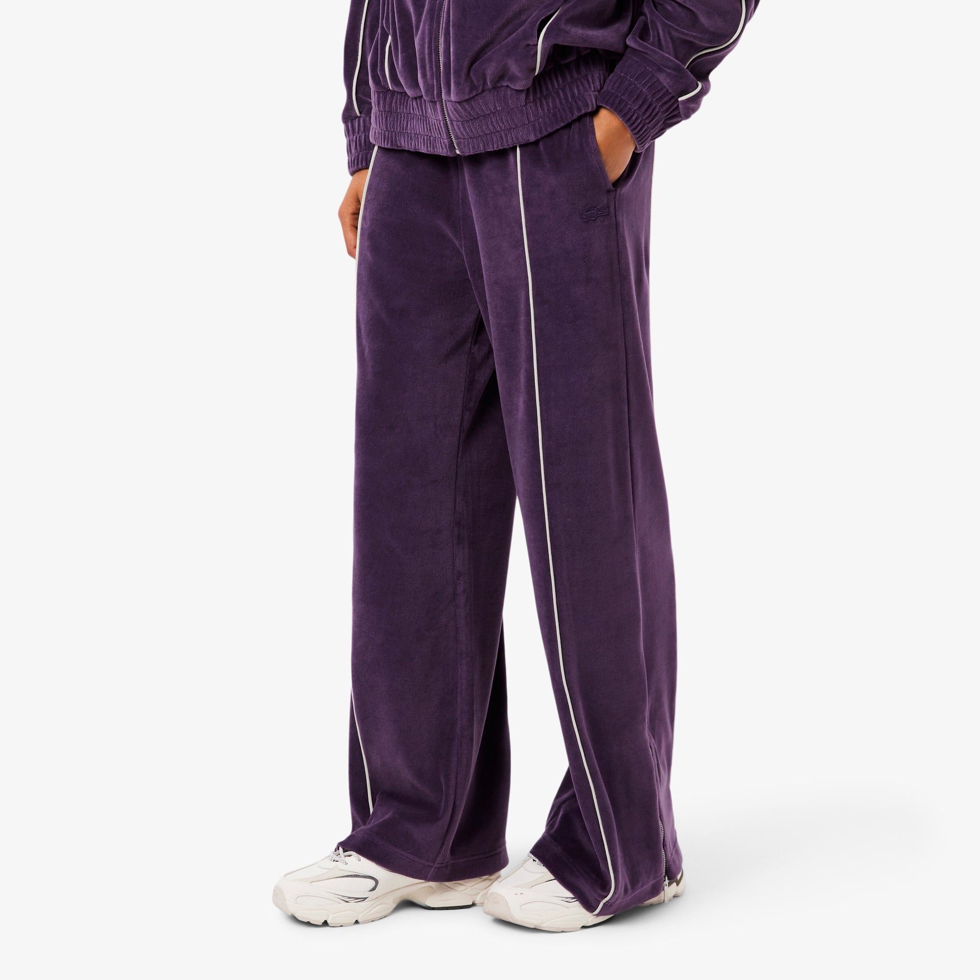 Women's Trim Accent Velour Sweatpants - Purple