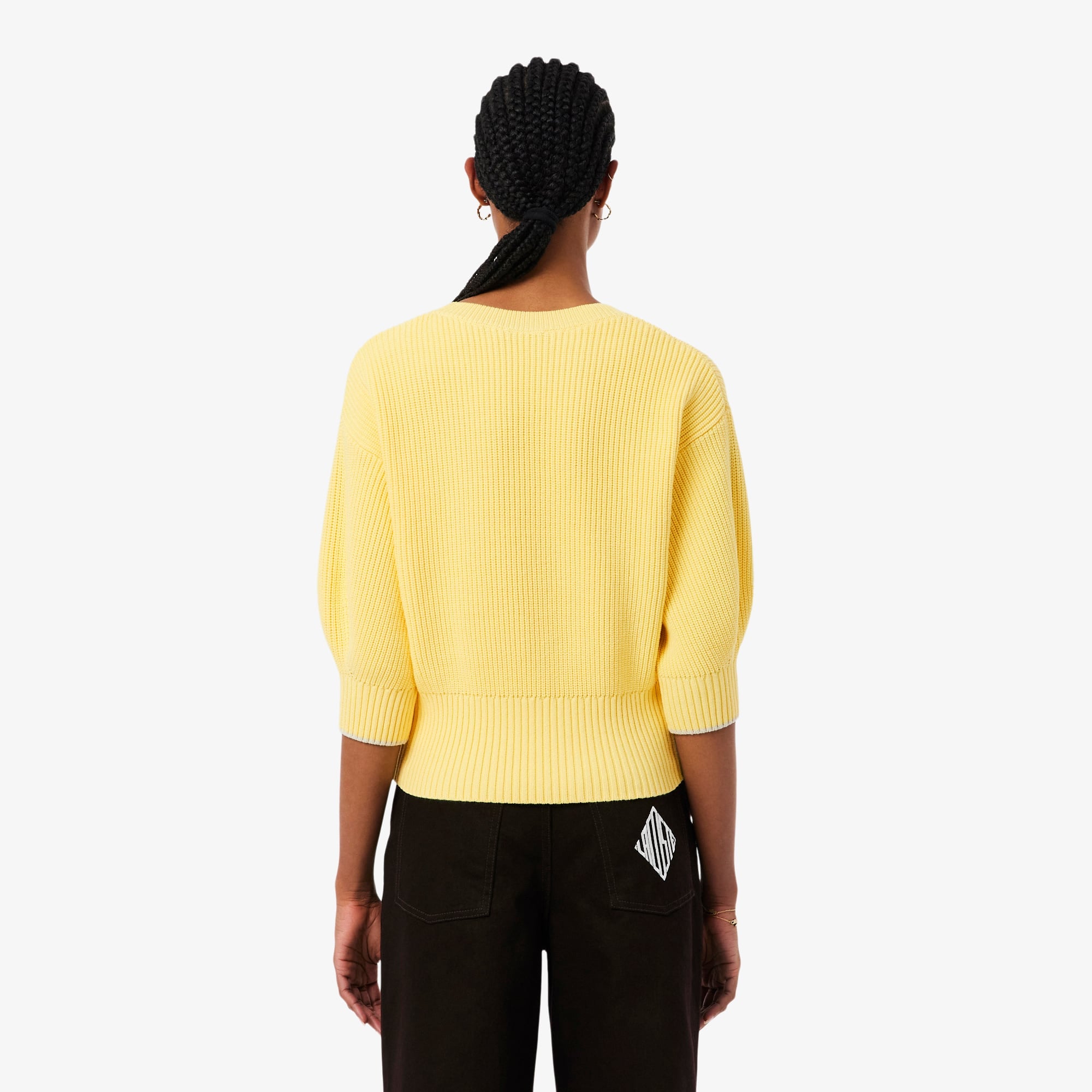 Cotton Crew Neck Sweater - Pastel yellow