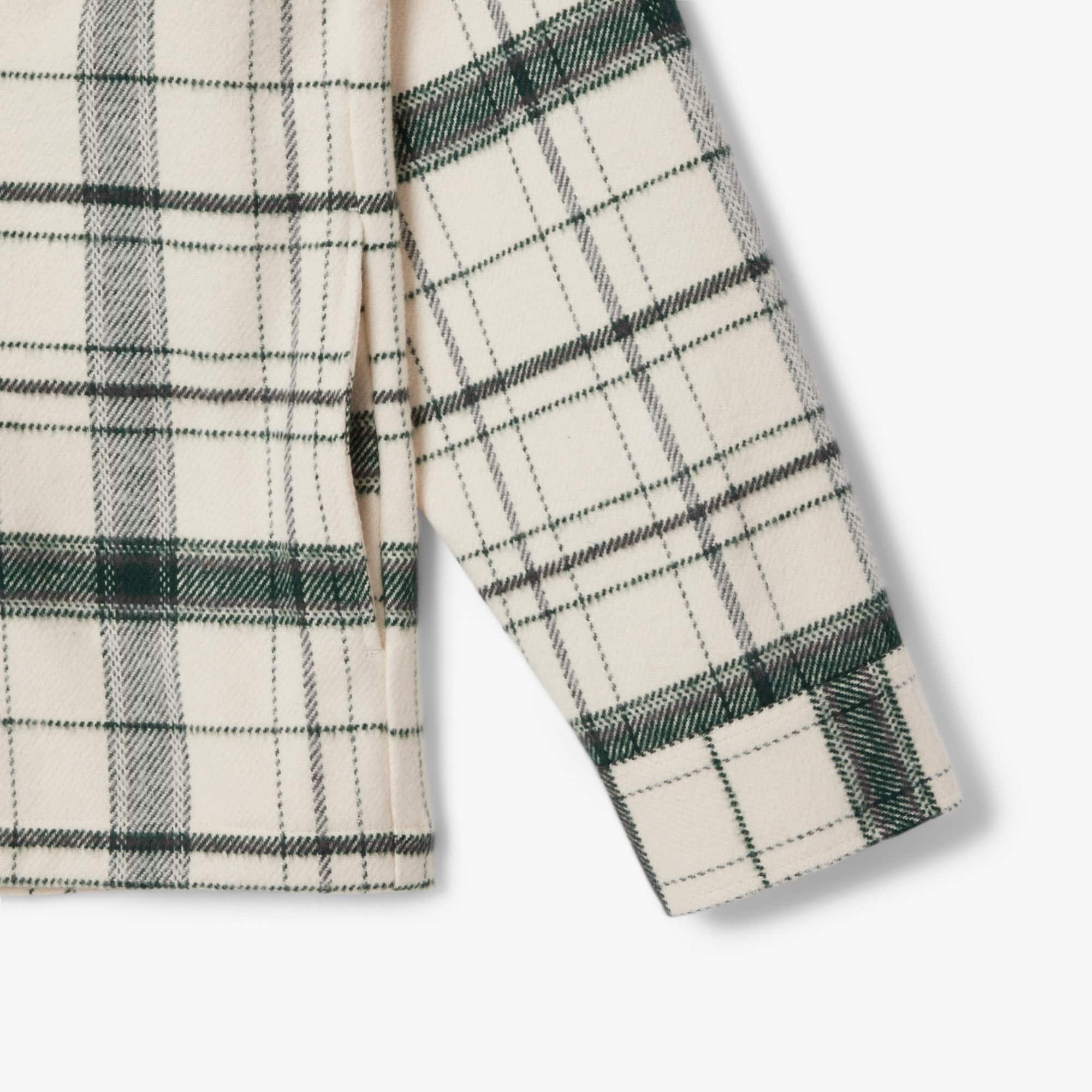 Men's Cotton Plaid Overshirt - White / Green / Grey Chine