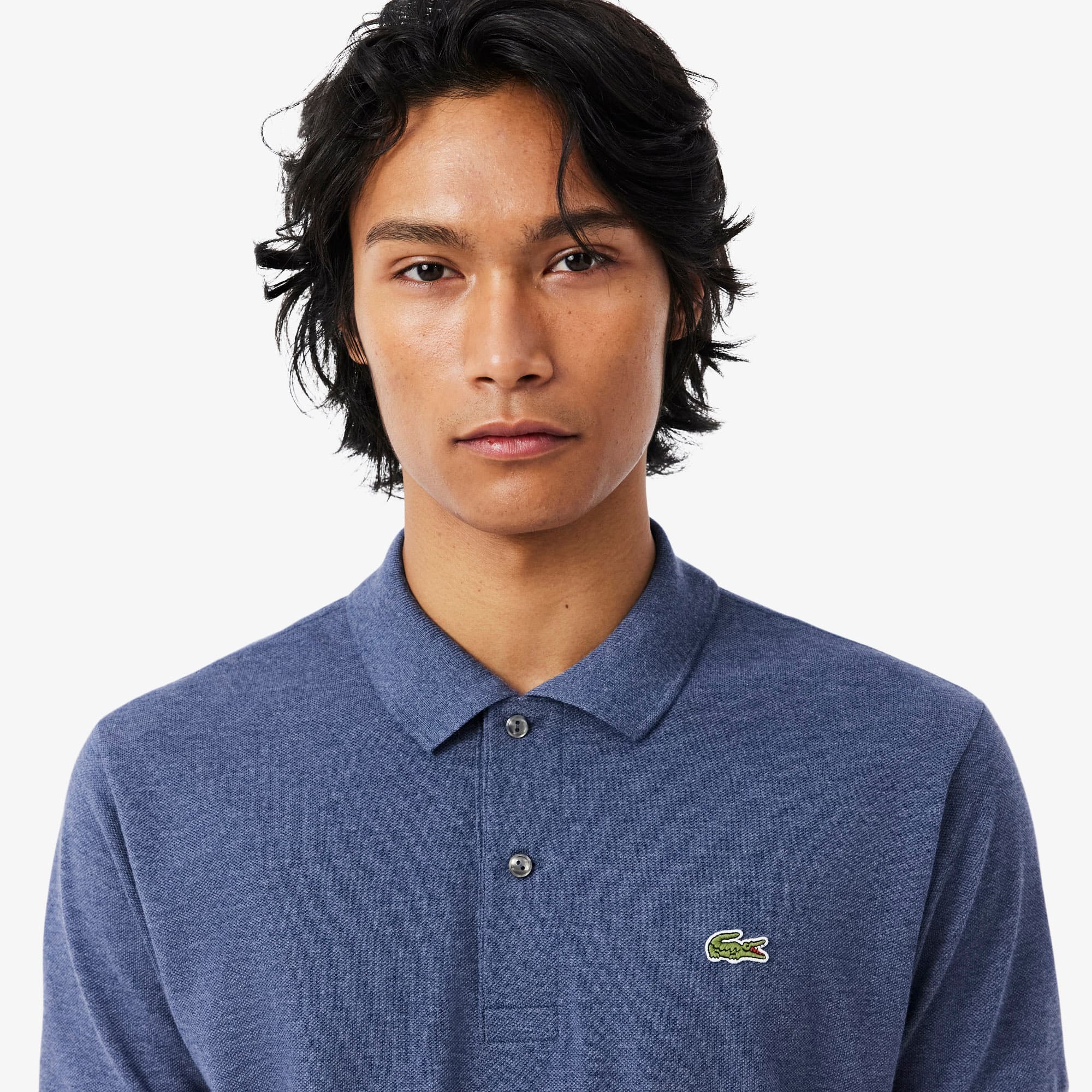 Men's Classic Fit Heathered Polo - Bleu Chine