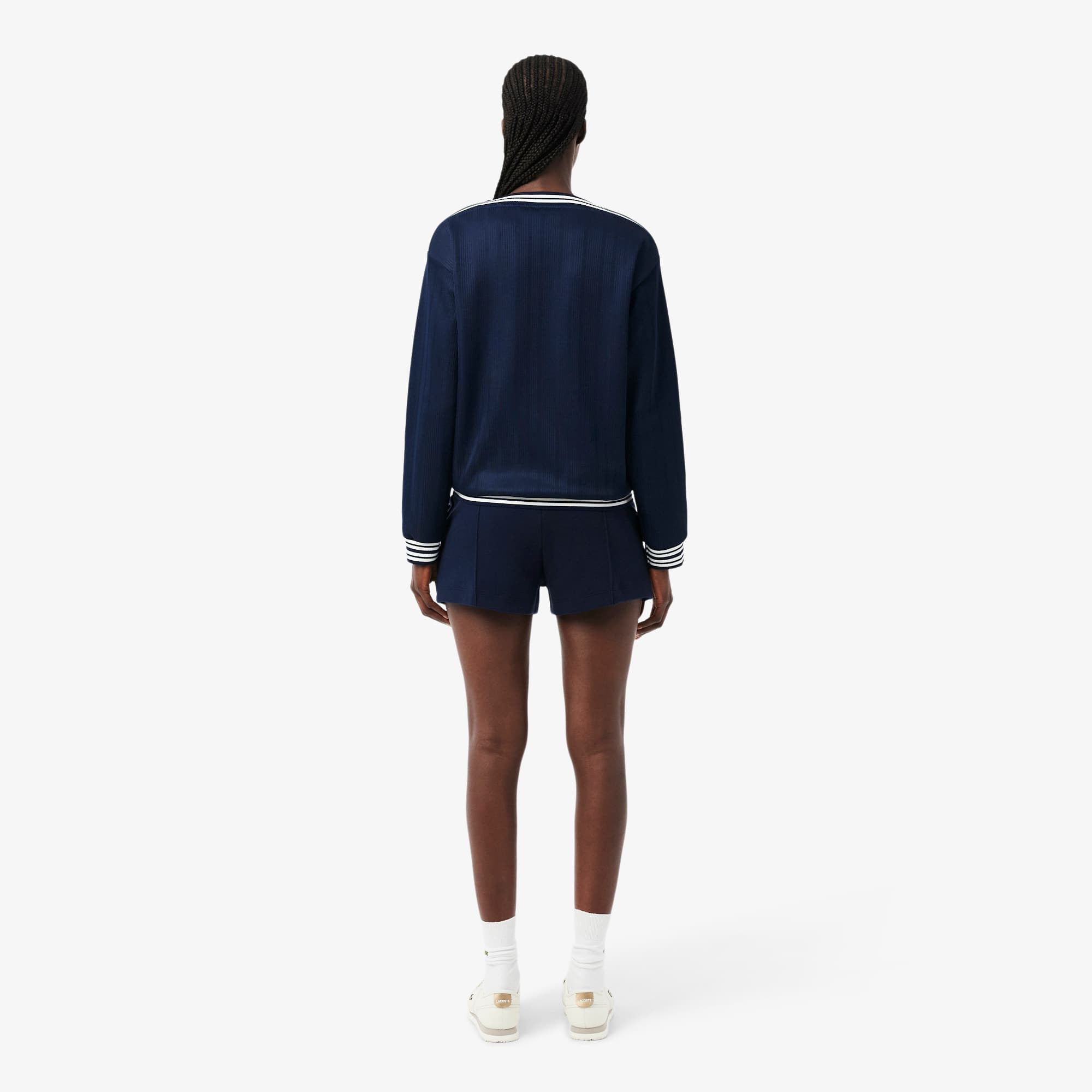 Made In France Piqué Shorts - Navy Blue / White