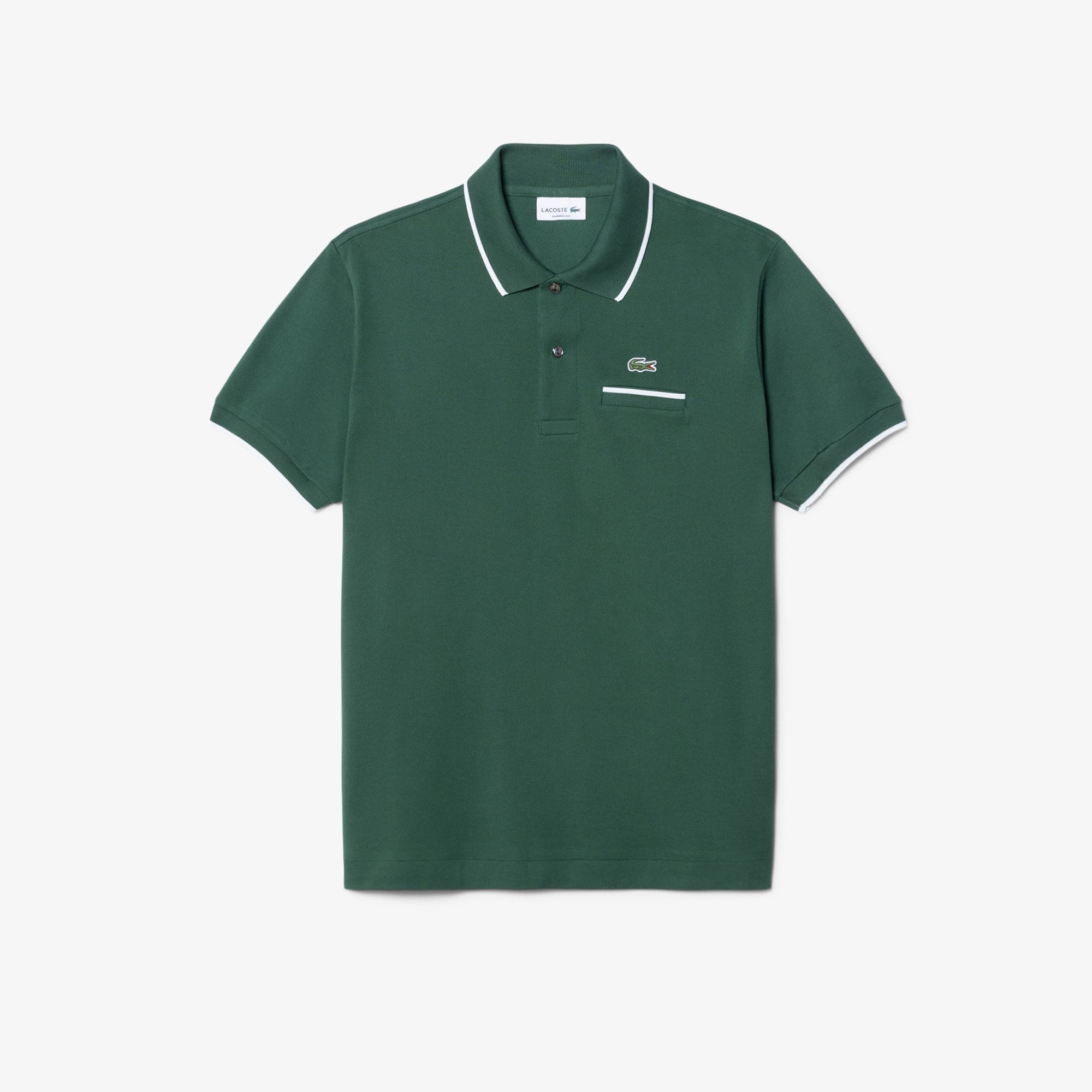 Men's Classic Fit Pocket Accent Polo - Green / White