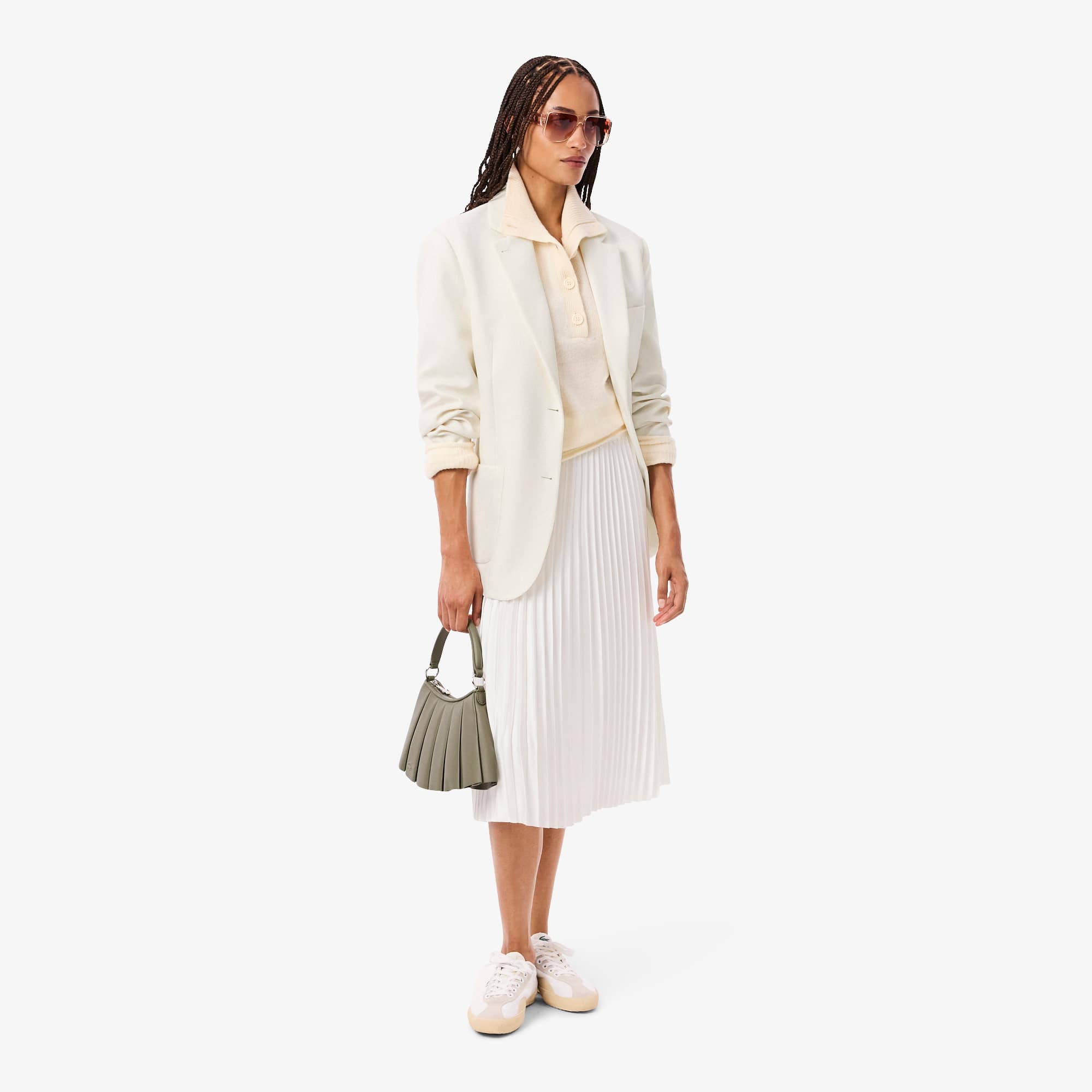 Women's Wool Twill Blazer - Cream