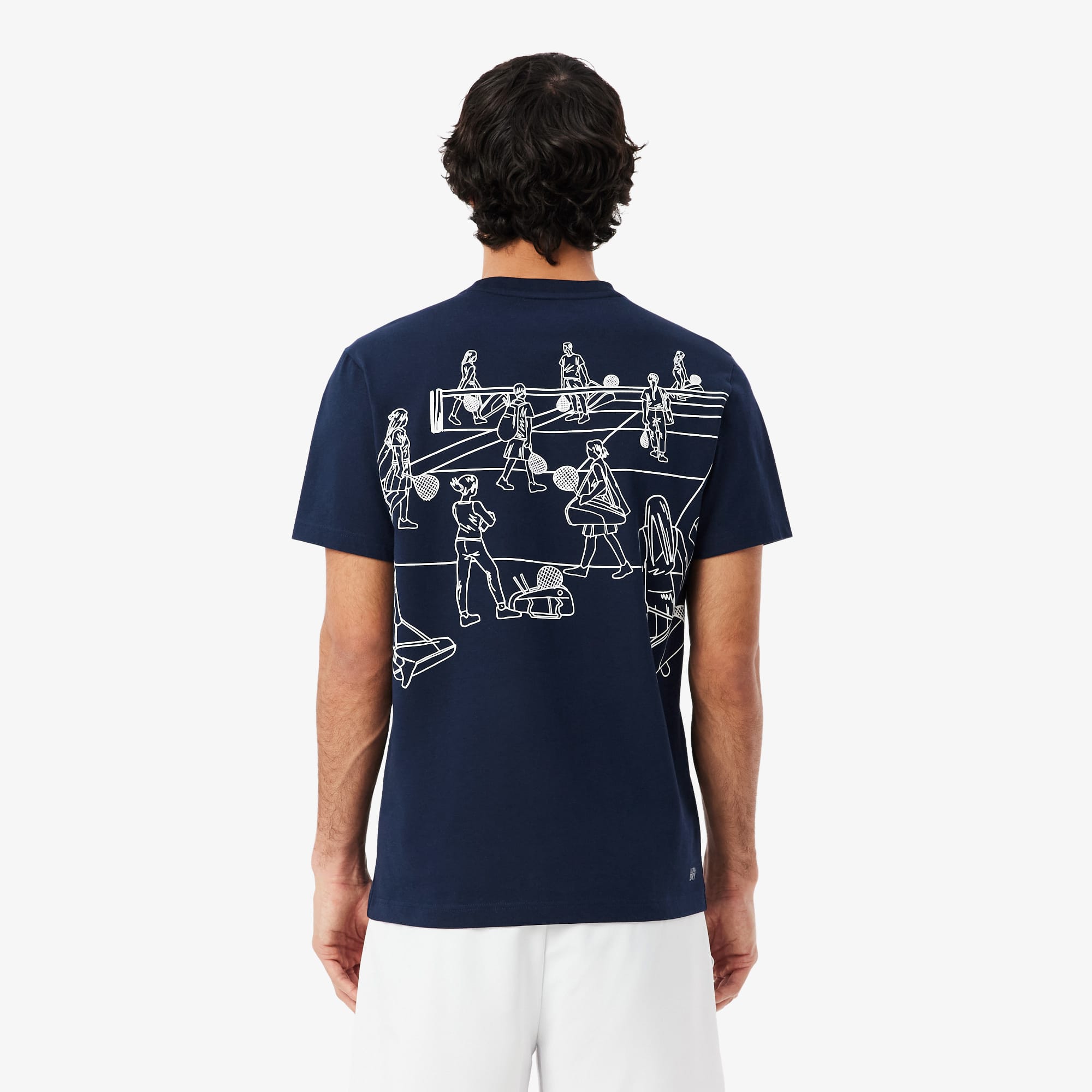 Ultra Dry Printed Tennis T-Shirt - Navy Blue