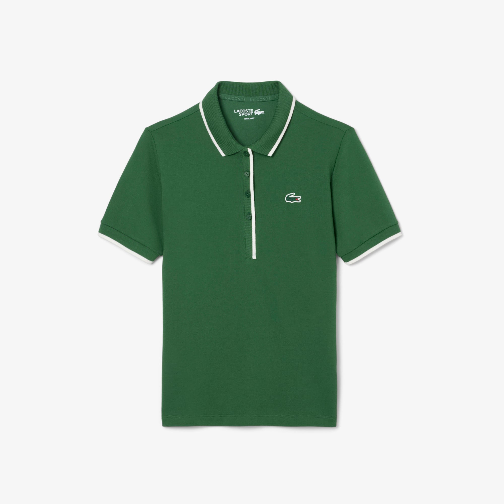 Women's Regular Fit Tennis Thermo-Regulating Polo - Green / White