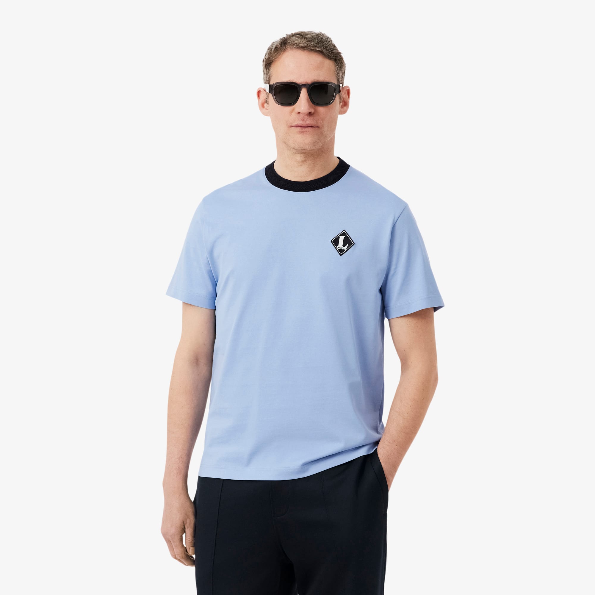 Made In France Badge Accent T-Shirt - Light Blue