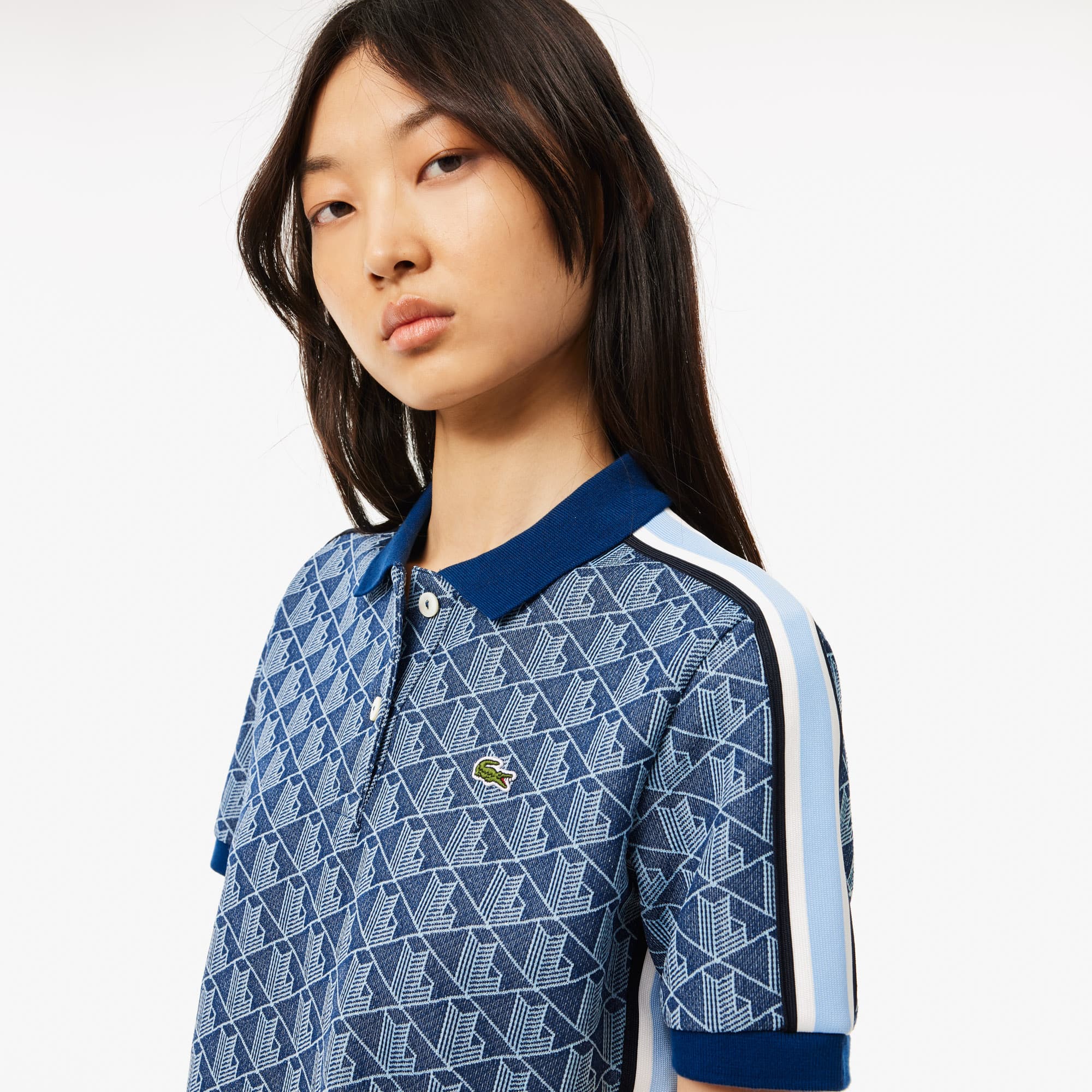Women's Slim Fit Monogram Polo - Blue