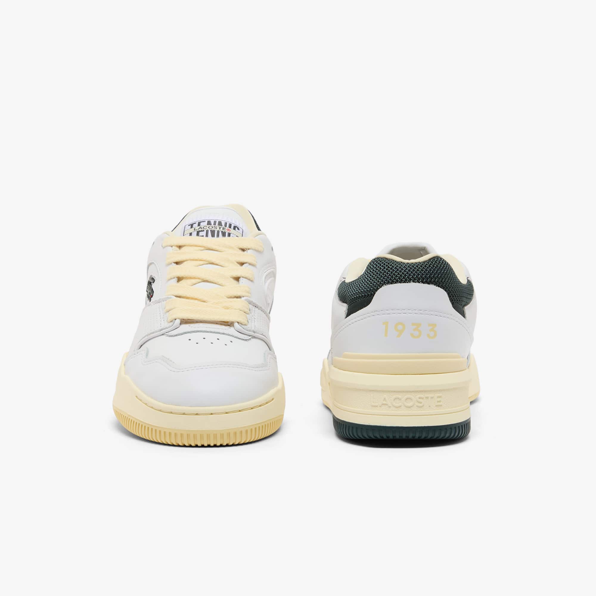 Women's Lineshot Leather Sneakers - WHITE/DARK GREEN