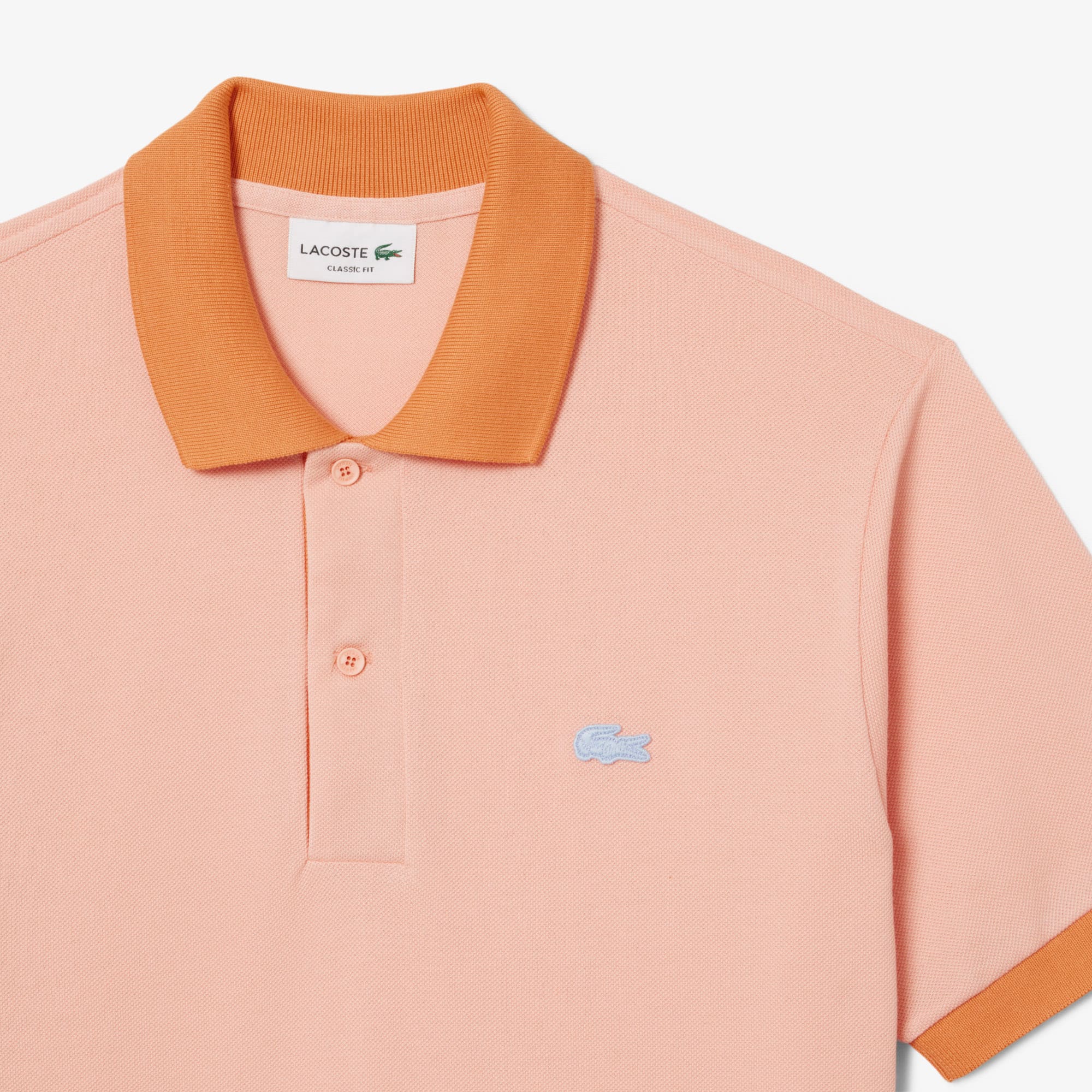 Classic Fit Contrast Rib Polo - Rose / Orange