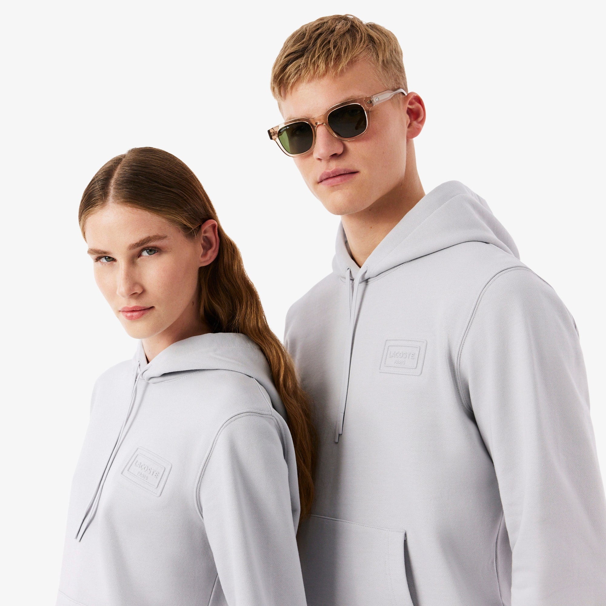 Embossed Branding Hoodie - Light Grey