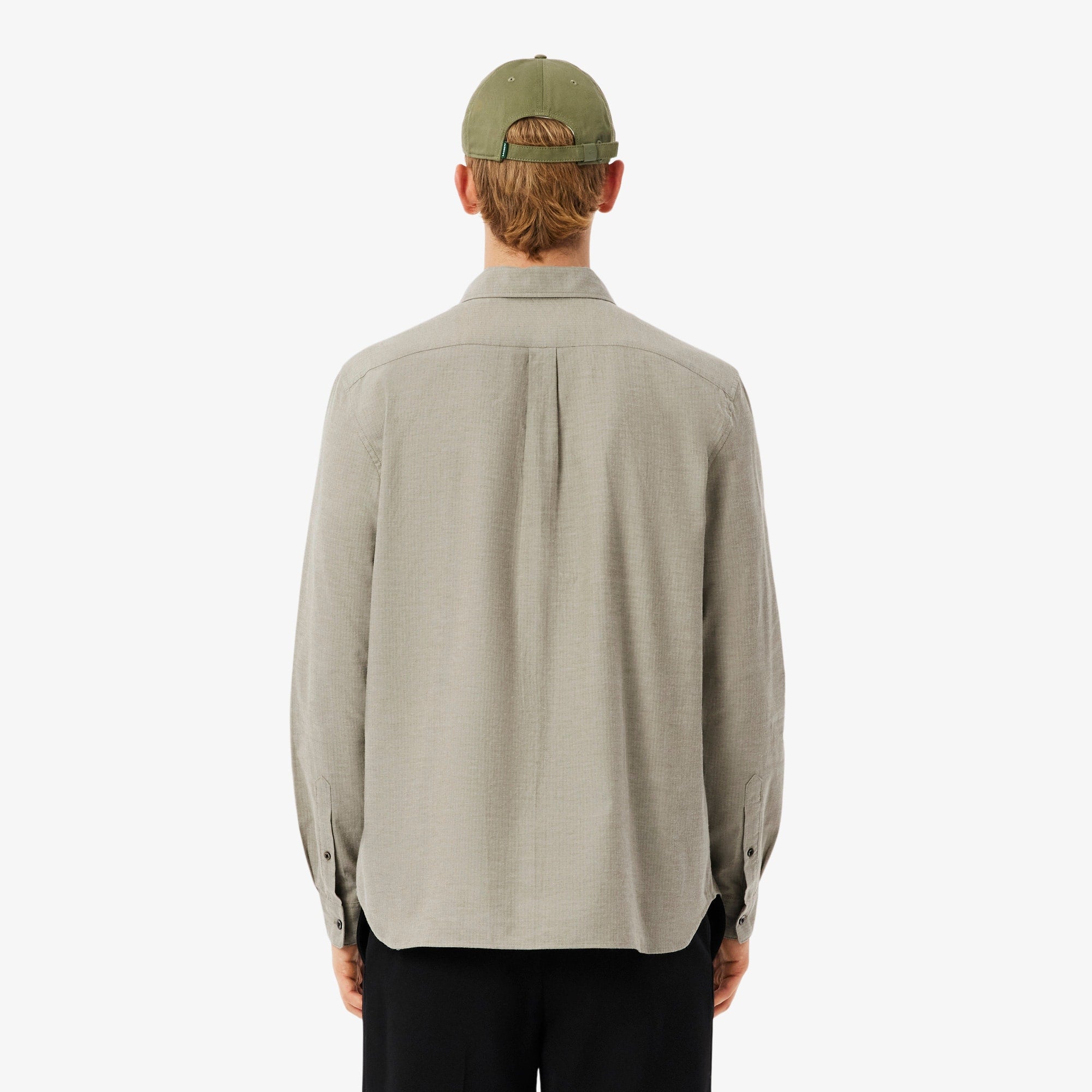 Men's Regular Fit Cotton Shirt - Green / White