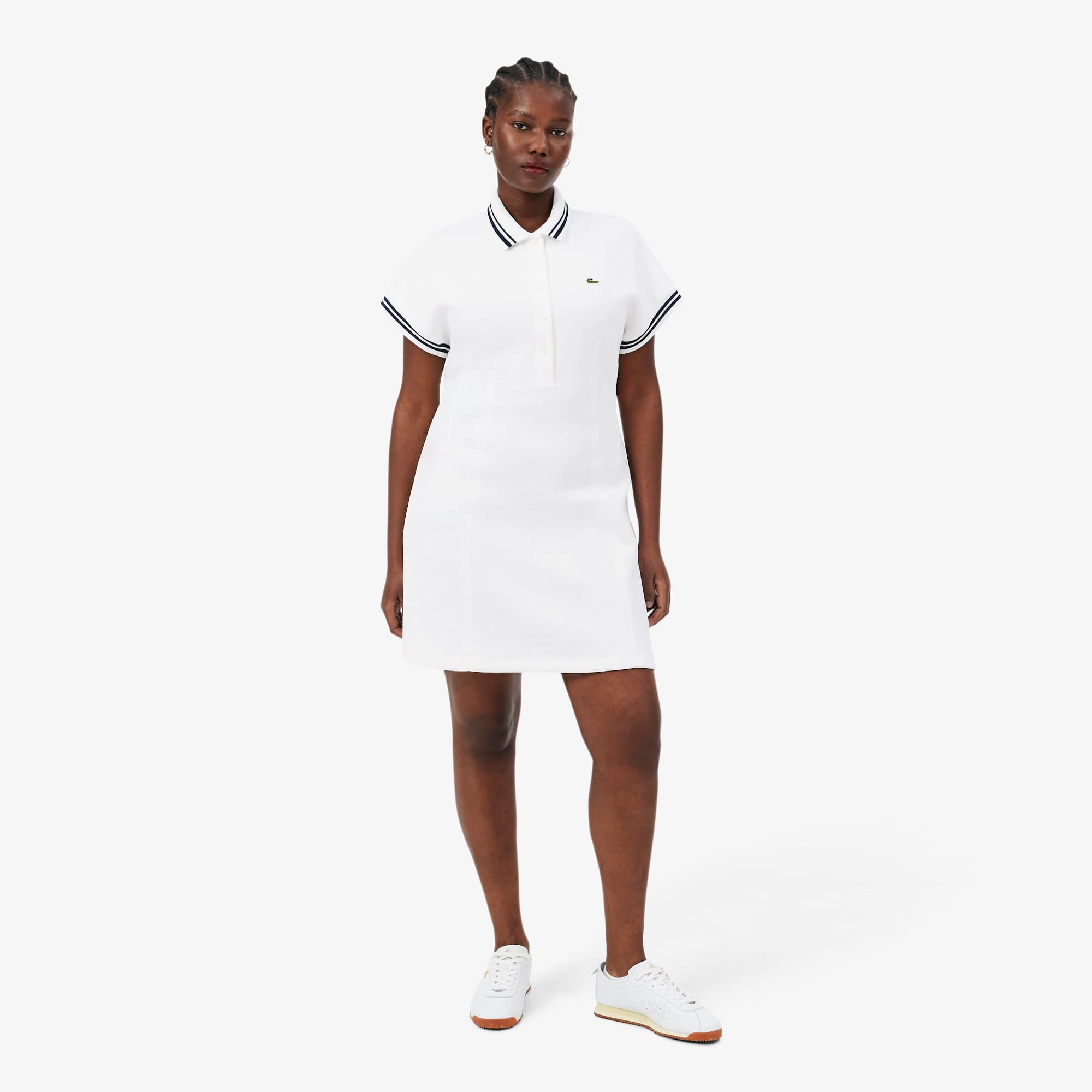 Made In France Polo Dress - White / Navy Blue