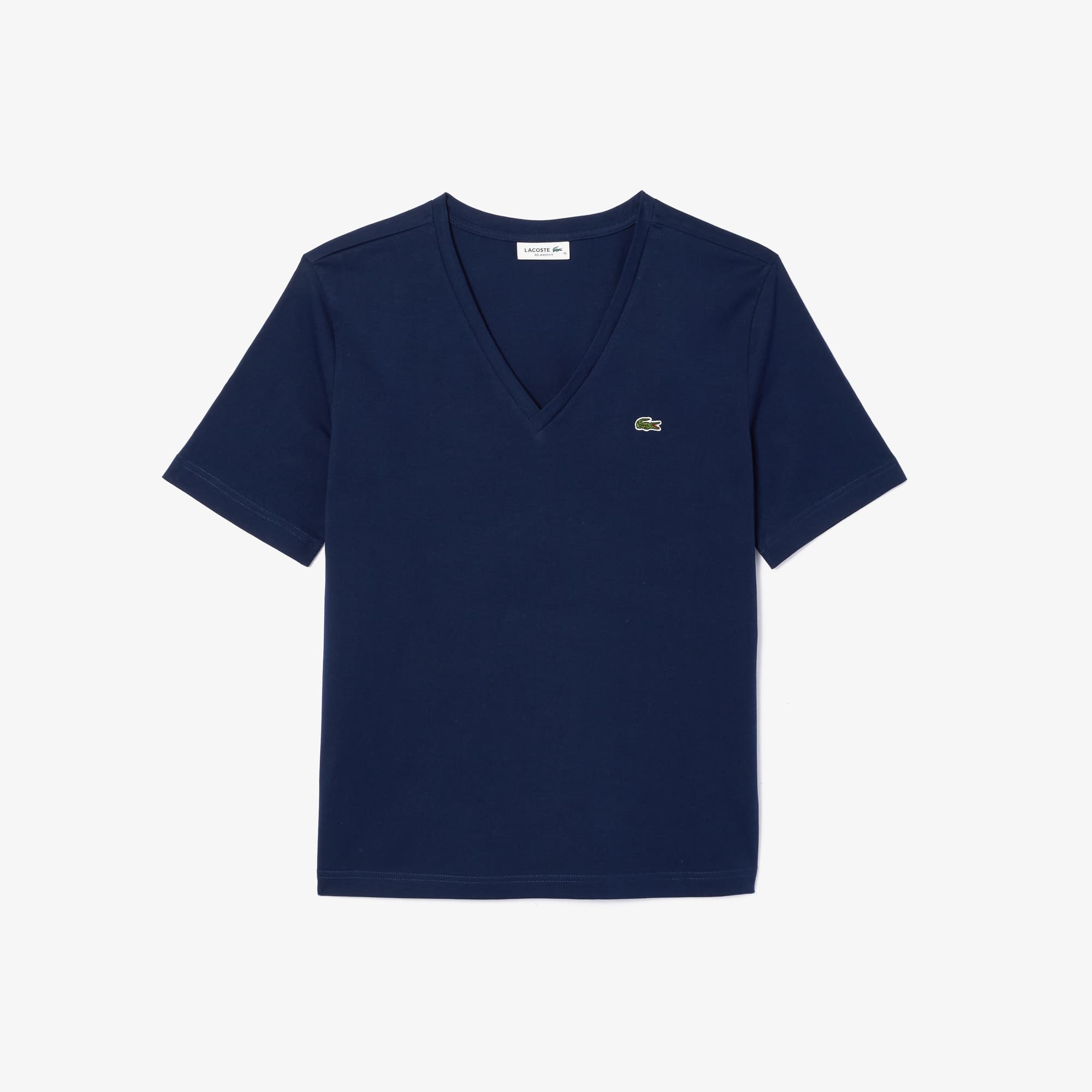 Women's Relaxed Fit Soft Cotton V-Neck T-Shirt - Navy Blue
