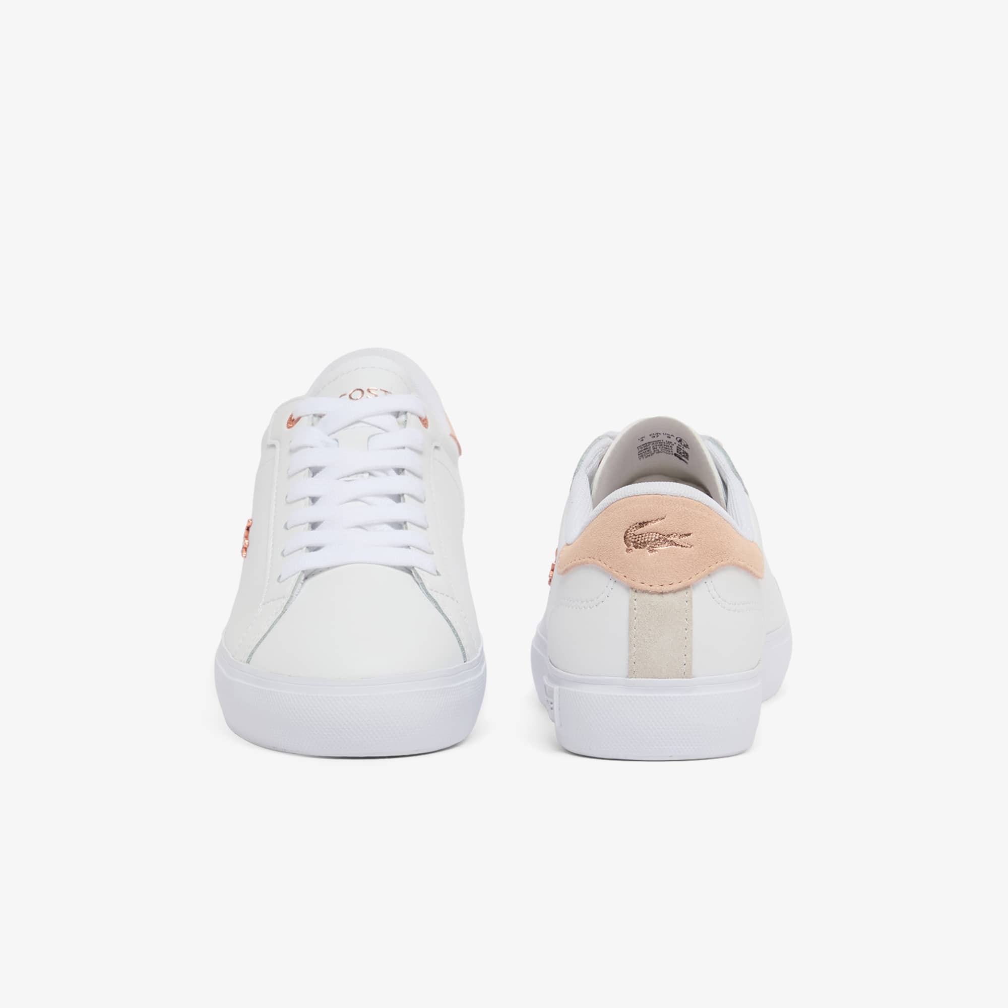 Women's Powercourt Leather Sneakers - WHT/LT PINK