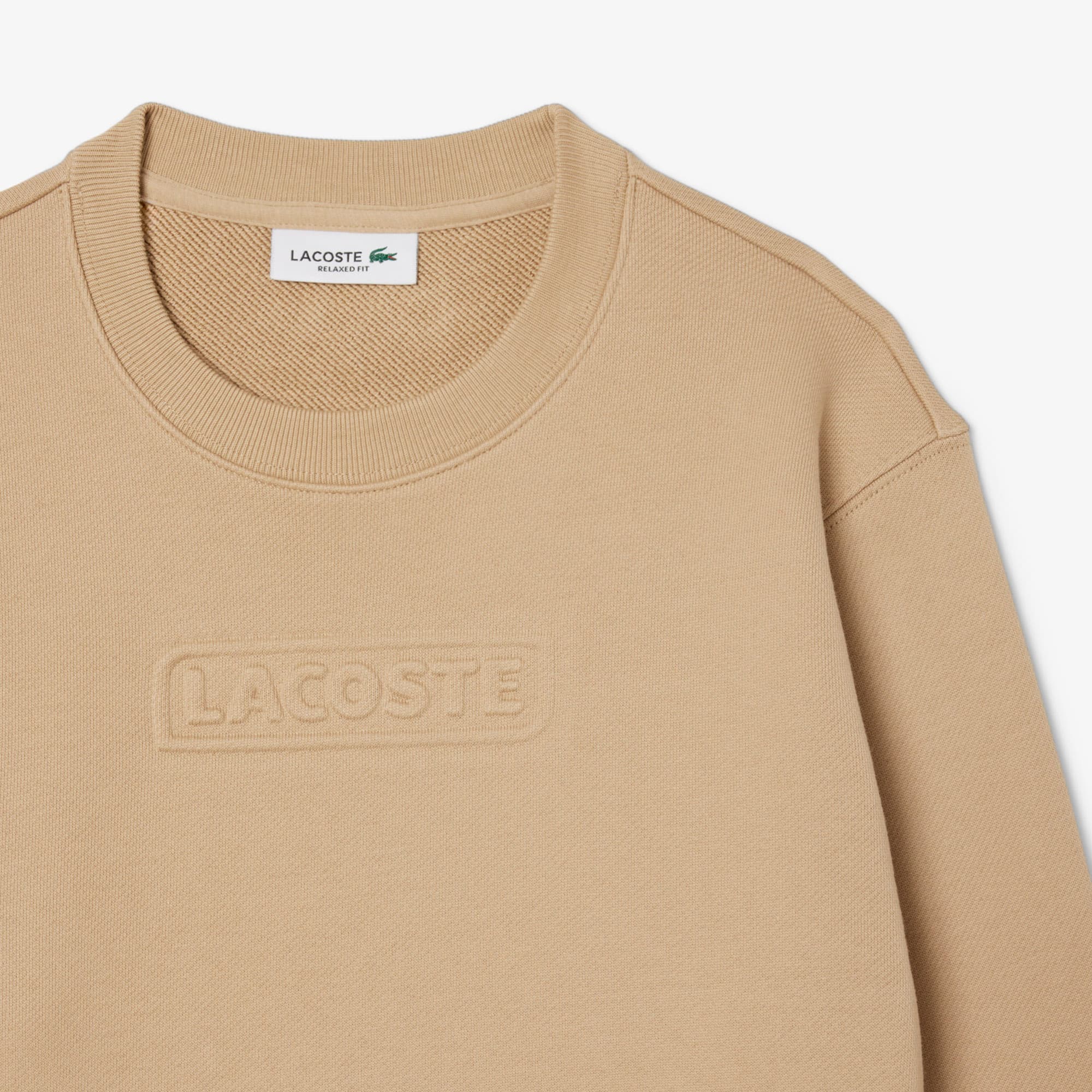 Women's Embossed Logo Cotton Sweatshirt - Beige