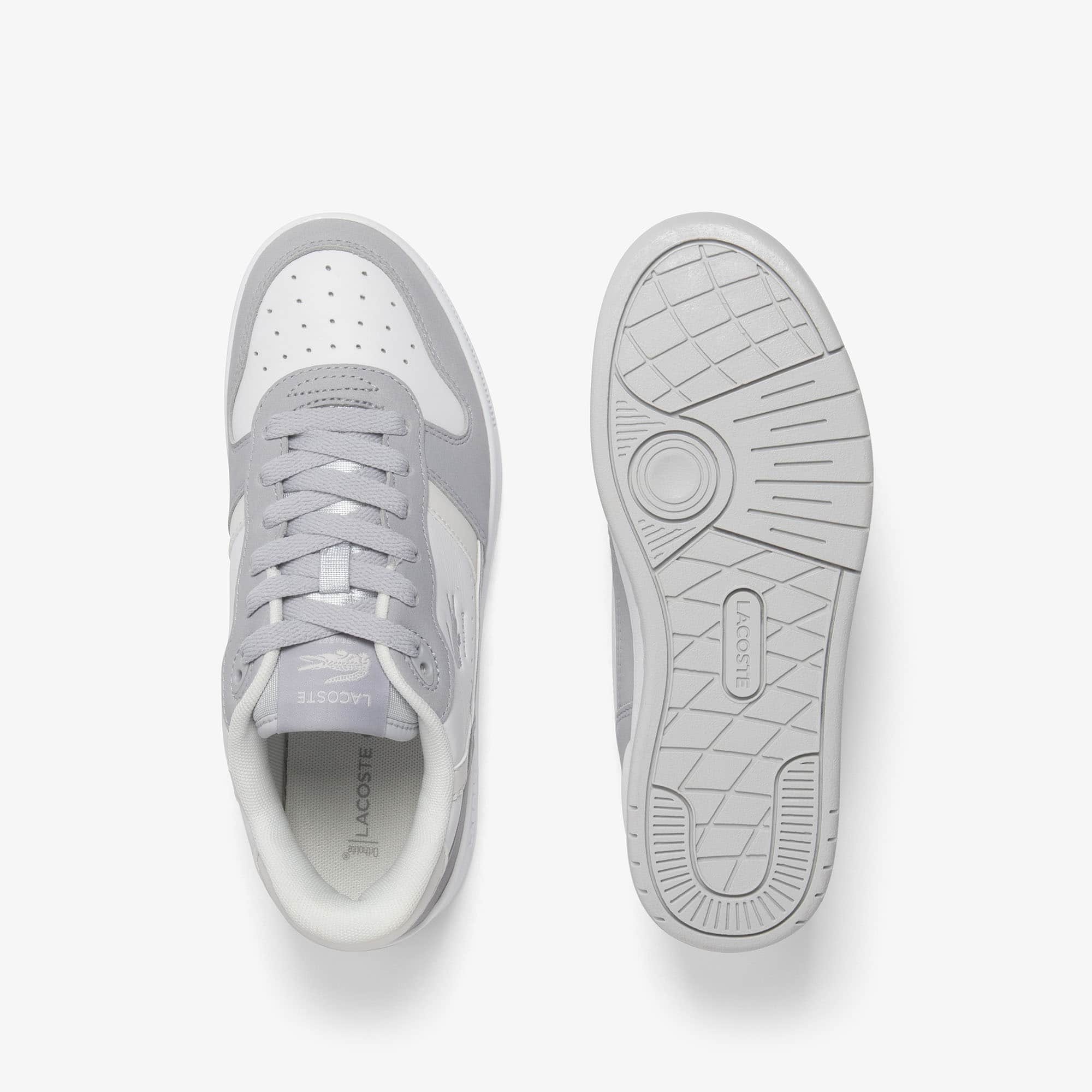 Women's T-Clip Set Leather Sneakers - White/Grey