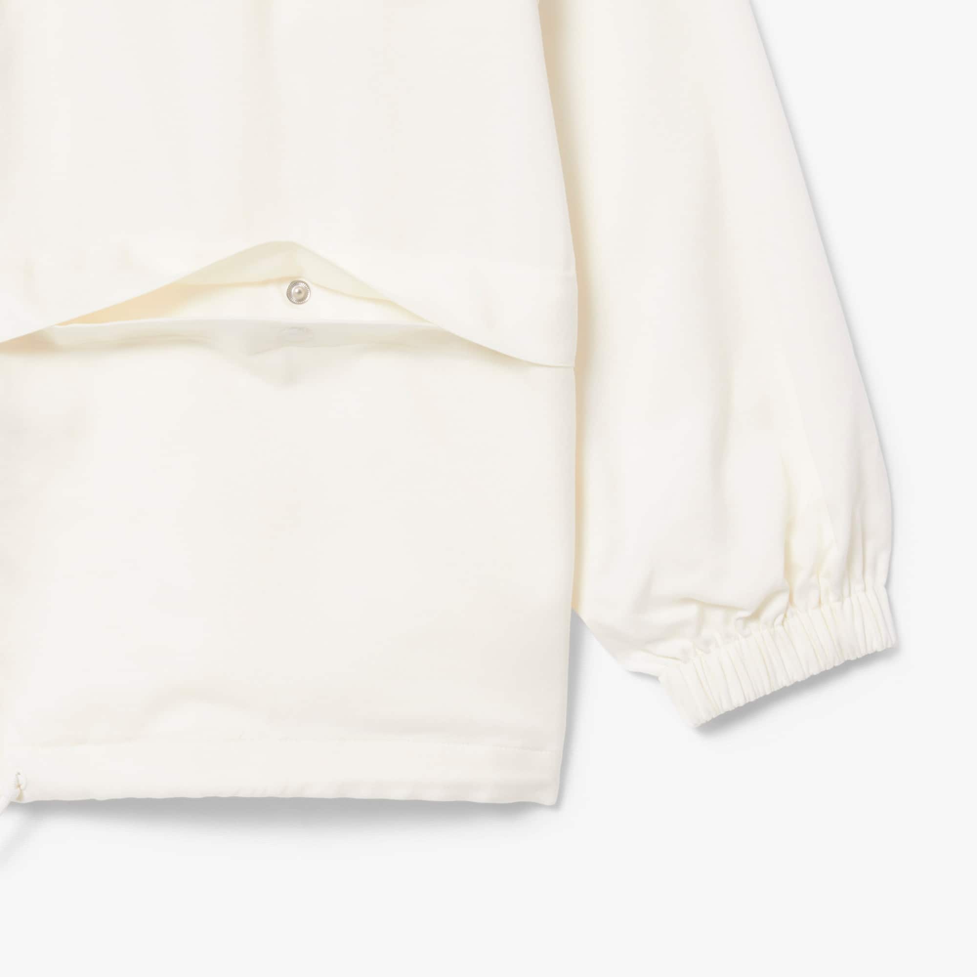 Oversized Linen Blend Track Jacket - White