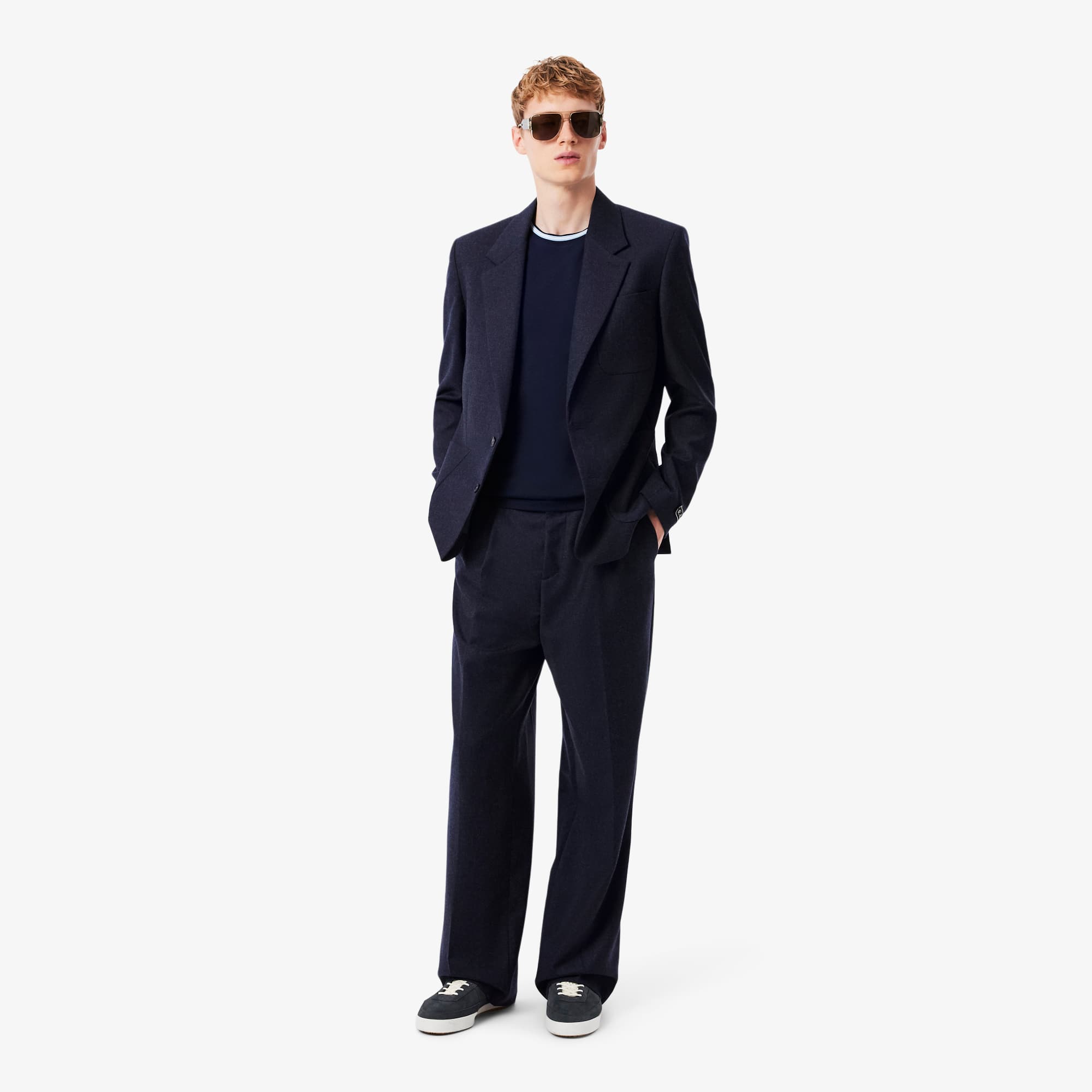 Men's Straight Fit Felted Wool Pants - Blue