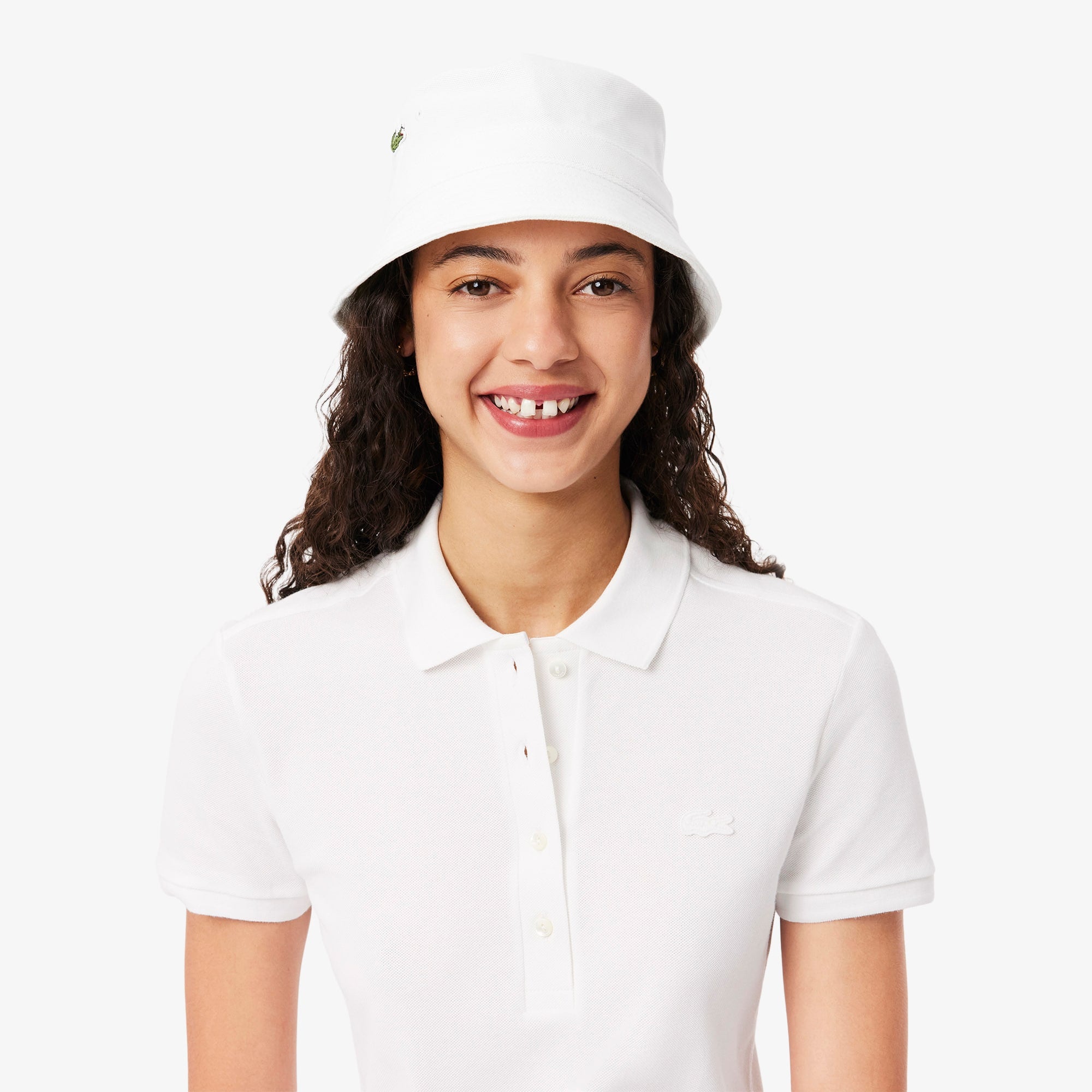 Women's Slim Fit Stretch Mini Piqué Polo Dress - White