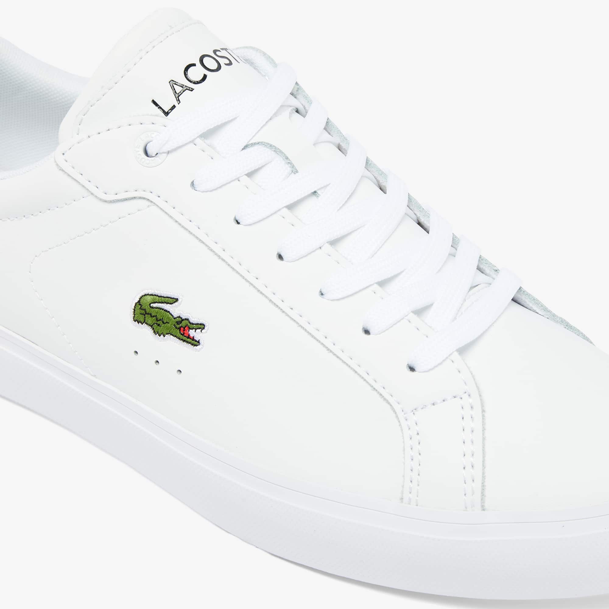 Men's Powercourt Leather Sneakers - WHITE/DARK GREEN