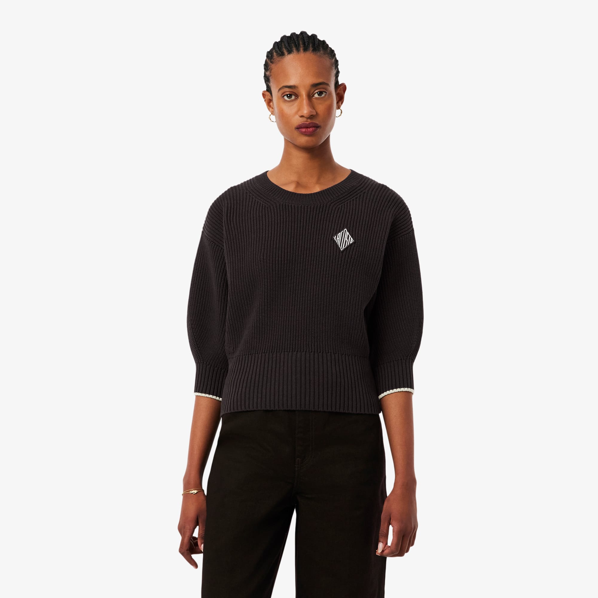 Cotton Crew Neck Sweater - Brown