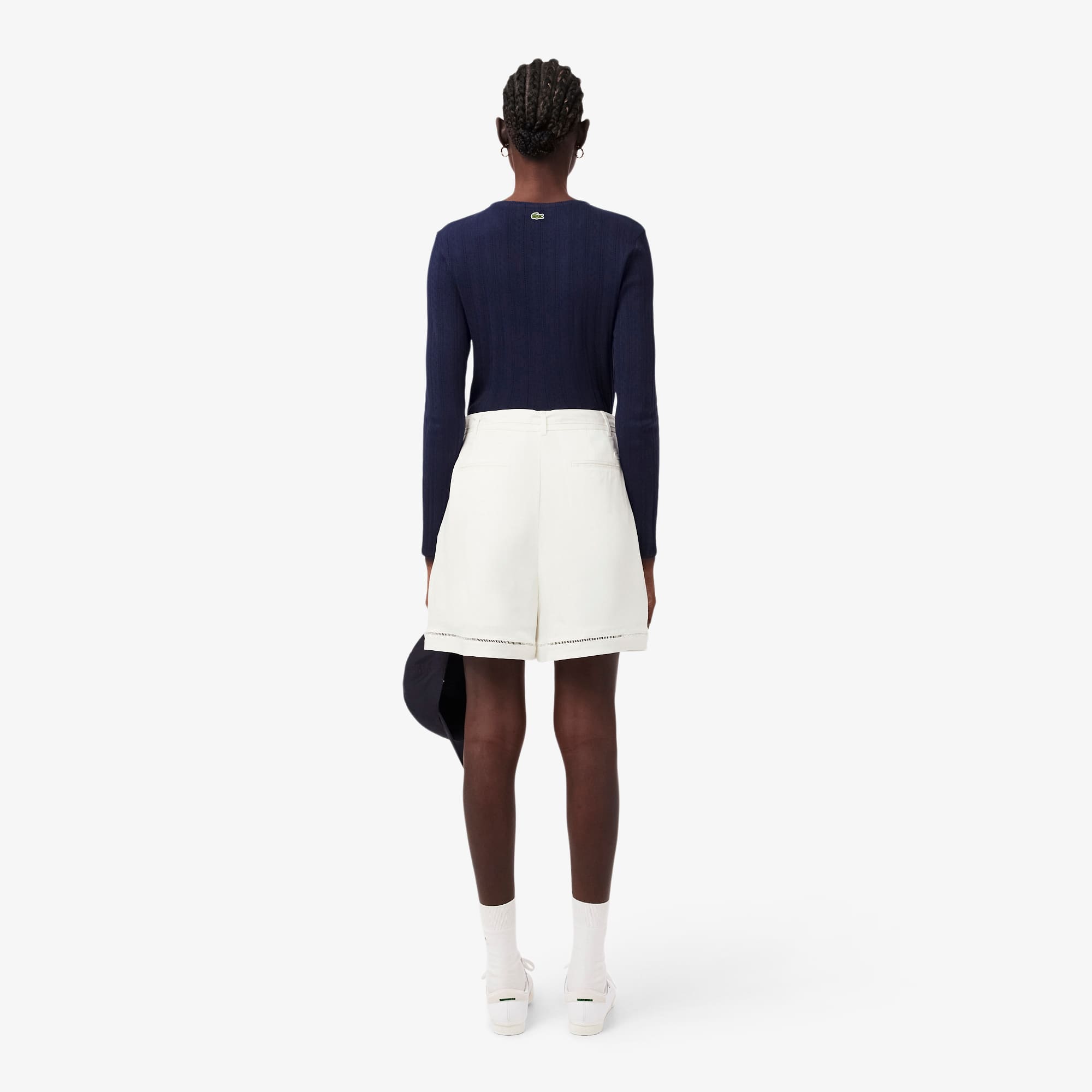 Oversized Fluid Linen Blend Bermuda Shorts - White