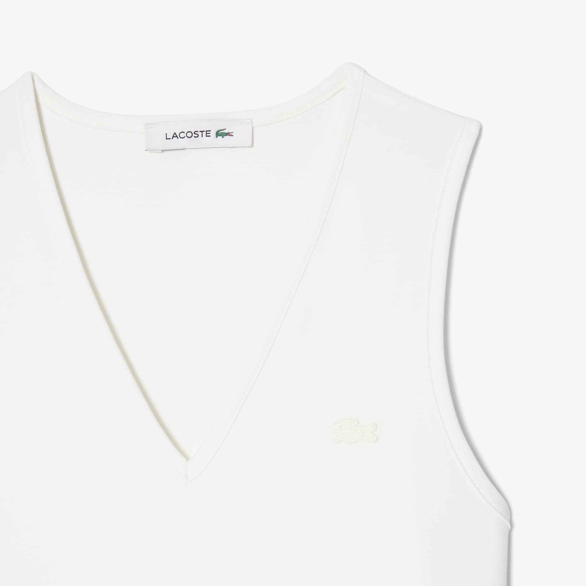 Long Sleeveless Pleated Dress - White