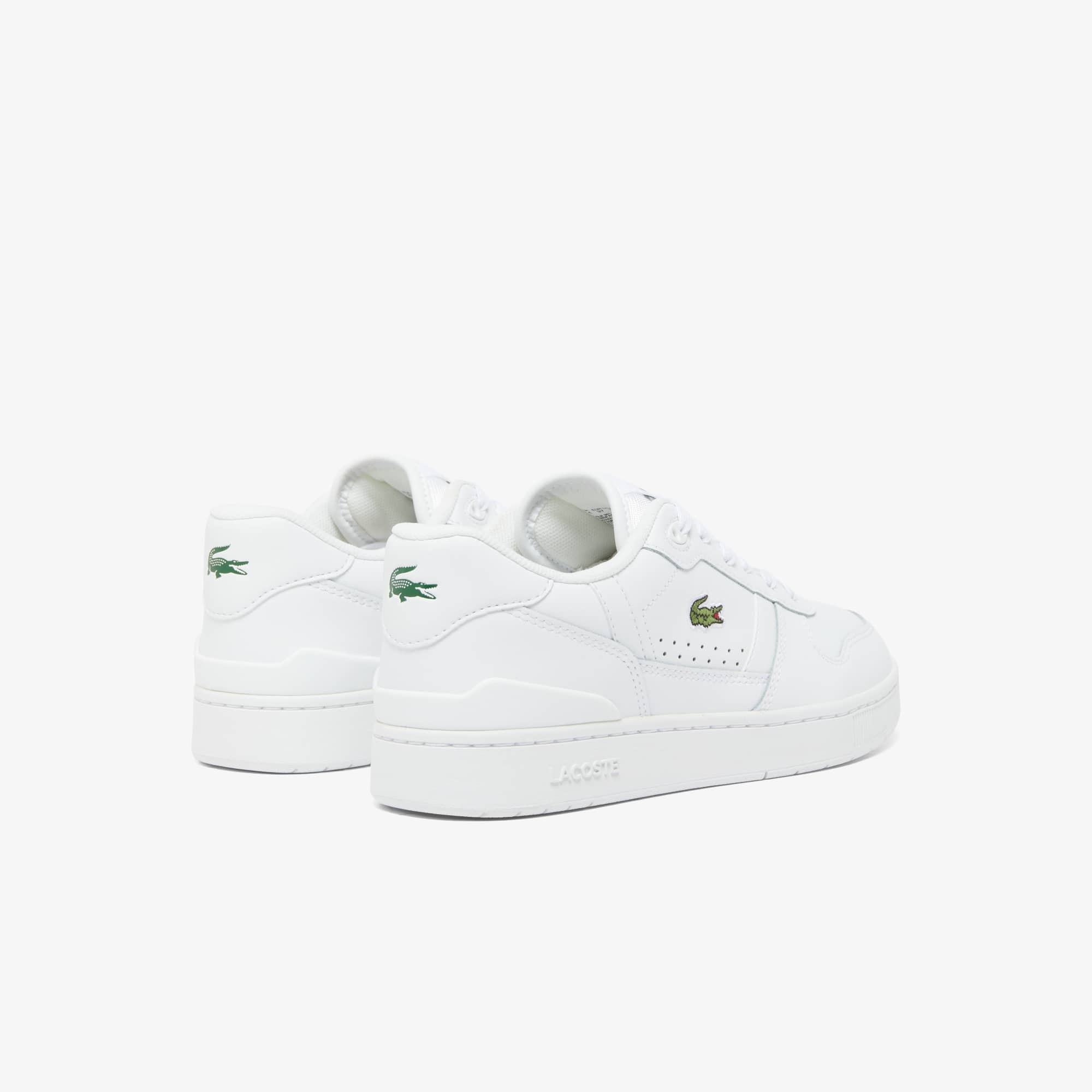 Women's T-Clip Set Leather Sneakers - WHITE/WHITE